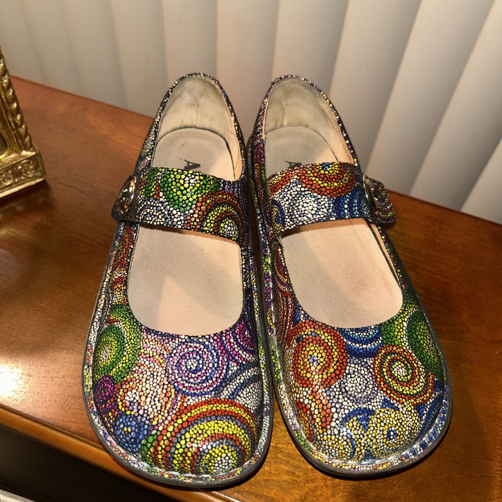 Alegria Paloma Bullseye Mary Jane Clogs Leather Womens 9.5 /40
