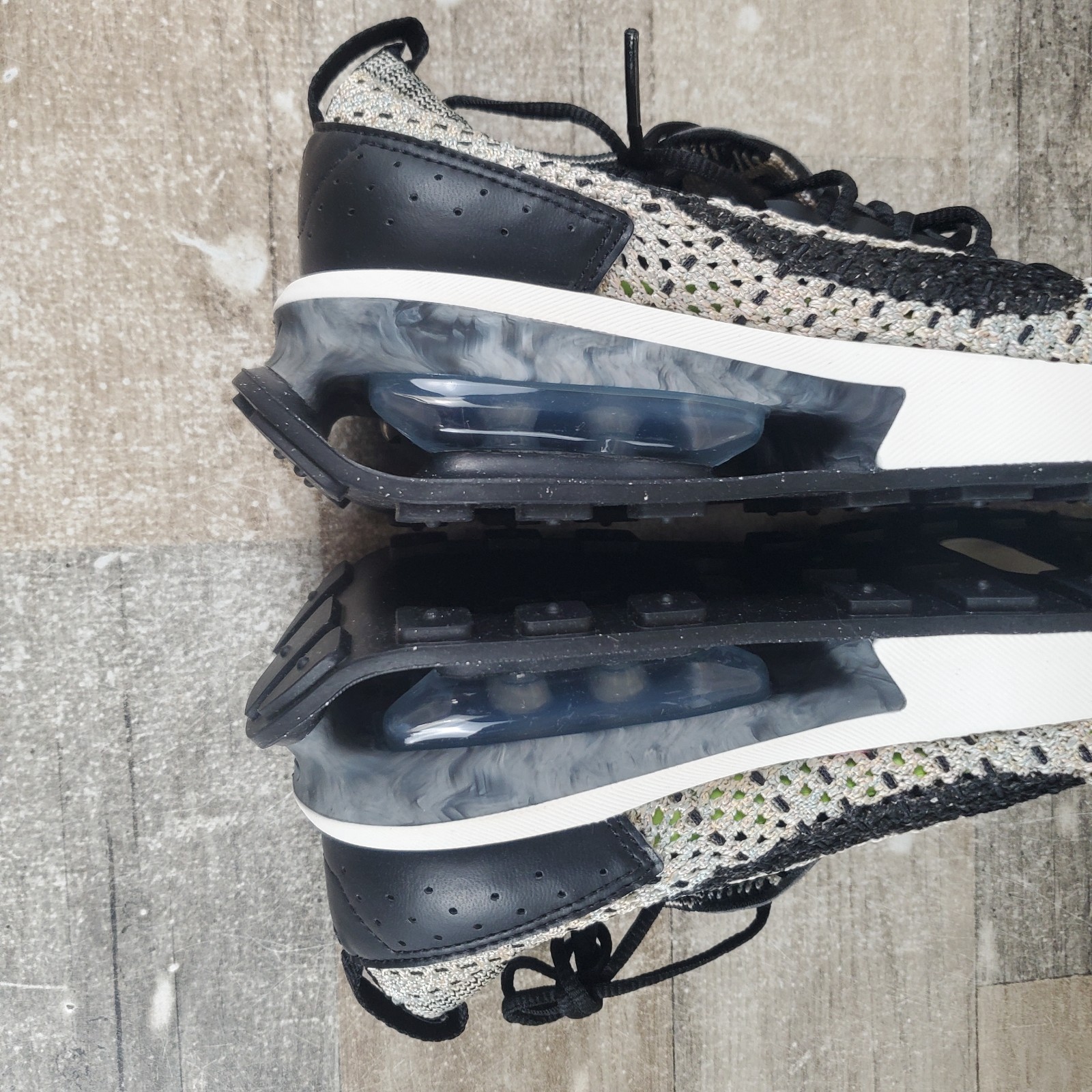 Nike Air Max Flyknit Racer Shoes Mens 5 Womens 6.5 Sesame Black Ocean Cube