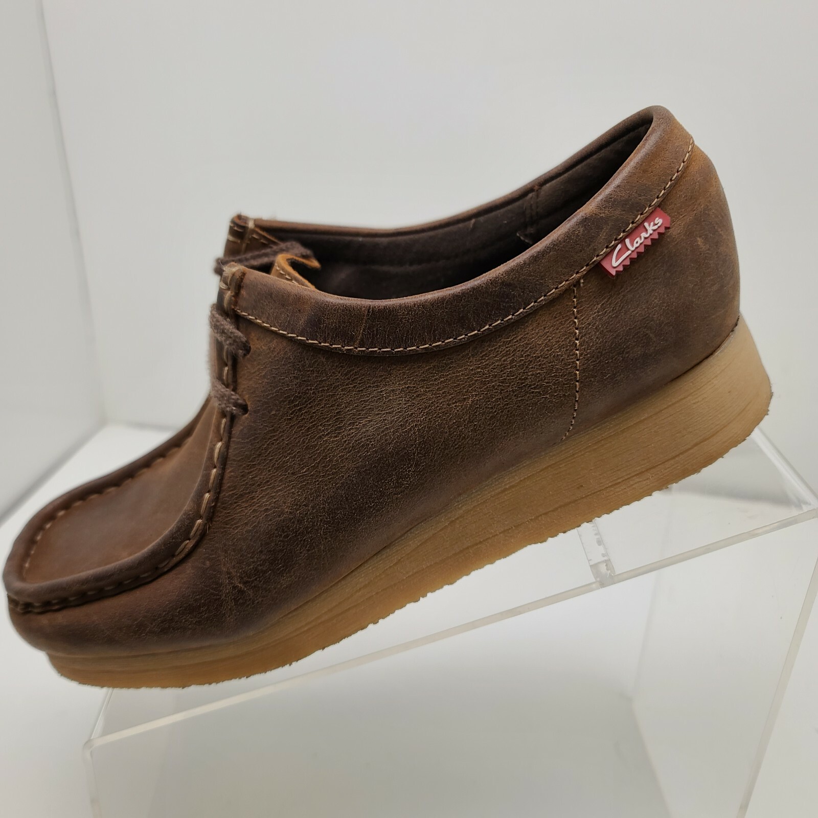 Clarks Trade Wind Women Size 8 M Leather Brown Crepe Sole Walking Desert