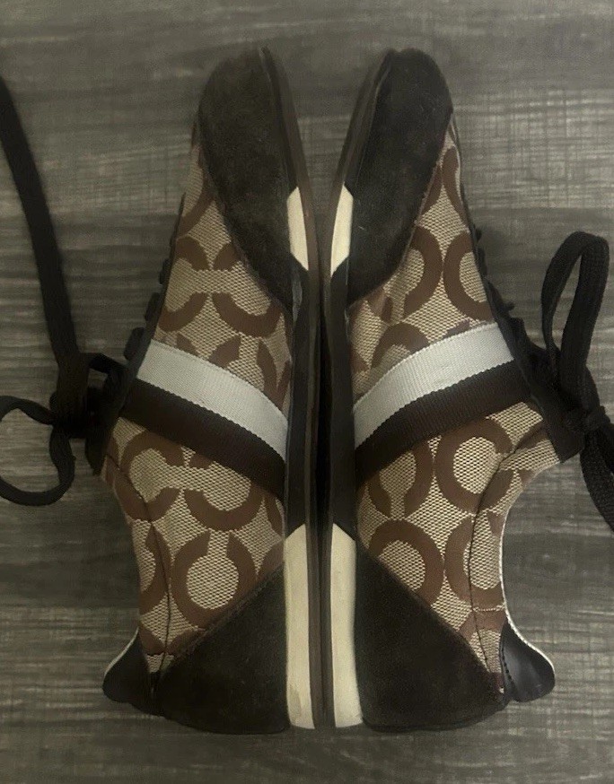Coach Kelson Shoes Womens Brown Suede Casual Comfort Walking Sneakers Size 7