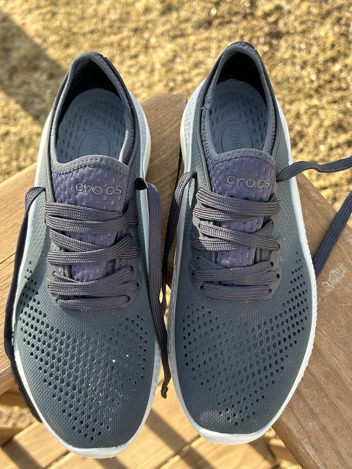 Crocs Literide 360 Pacer Sneakers Blue Lace Up Comfort Water Shoes Women’s 8