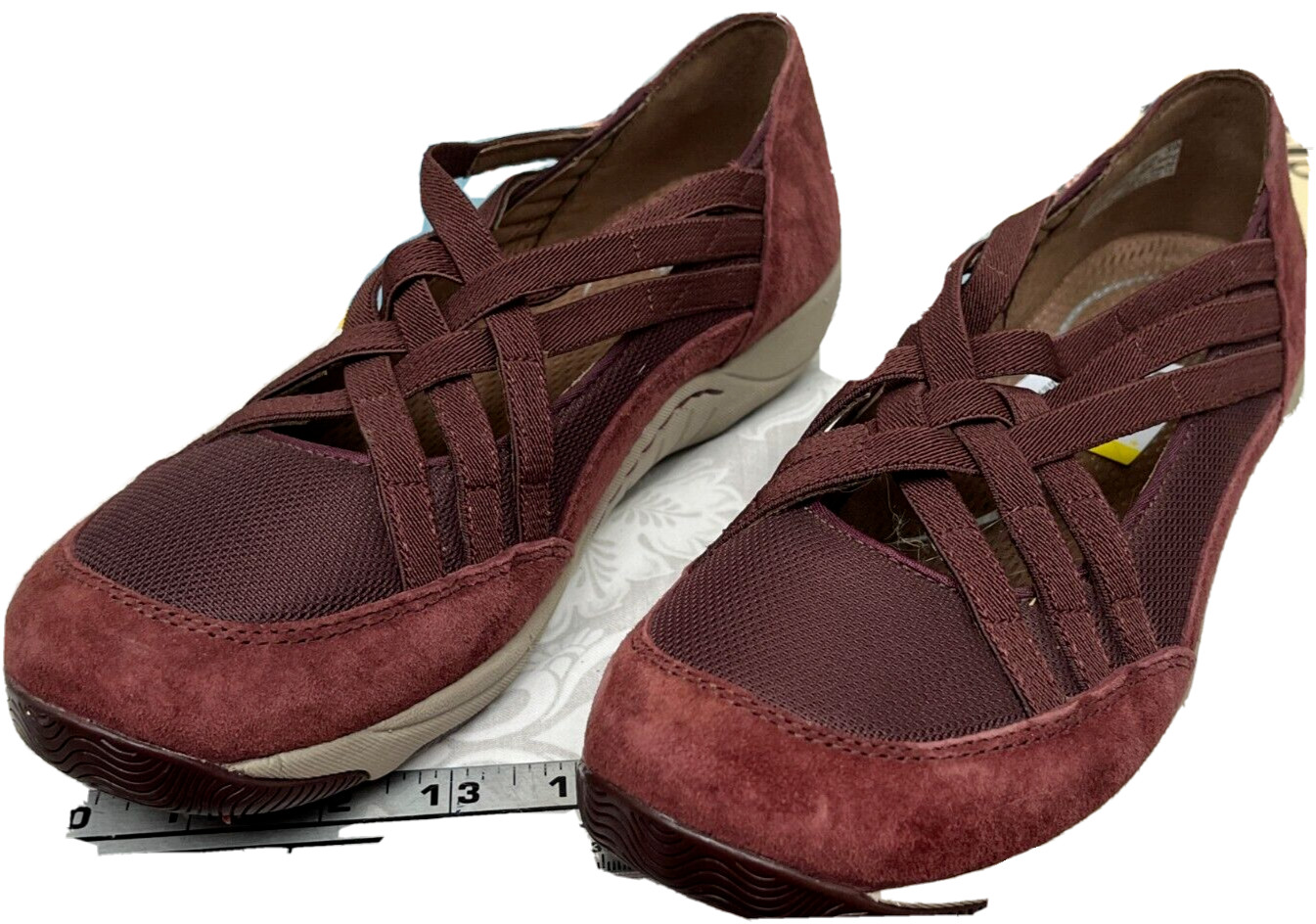 Dansko 100% Leather Comfort Shoes Criss Cross Style Slip On Size 39 Maroon