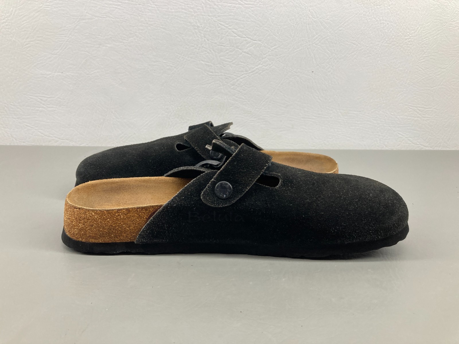 Birkenstock Womens Betula Boston Sandals Size 41 US 10 Narrow Black Suede Mules