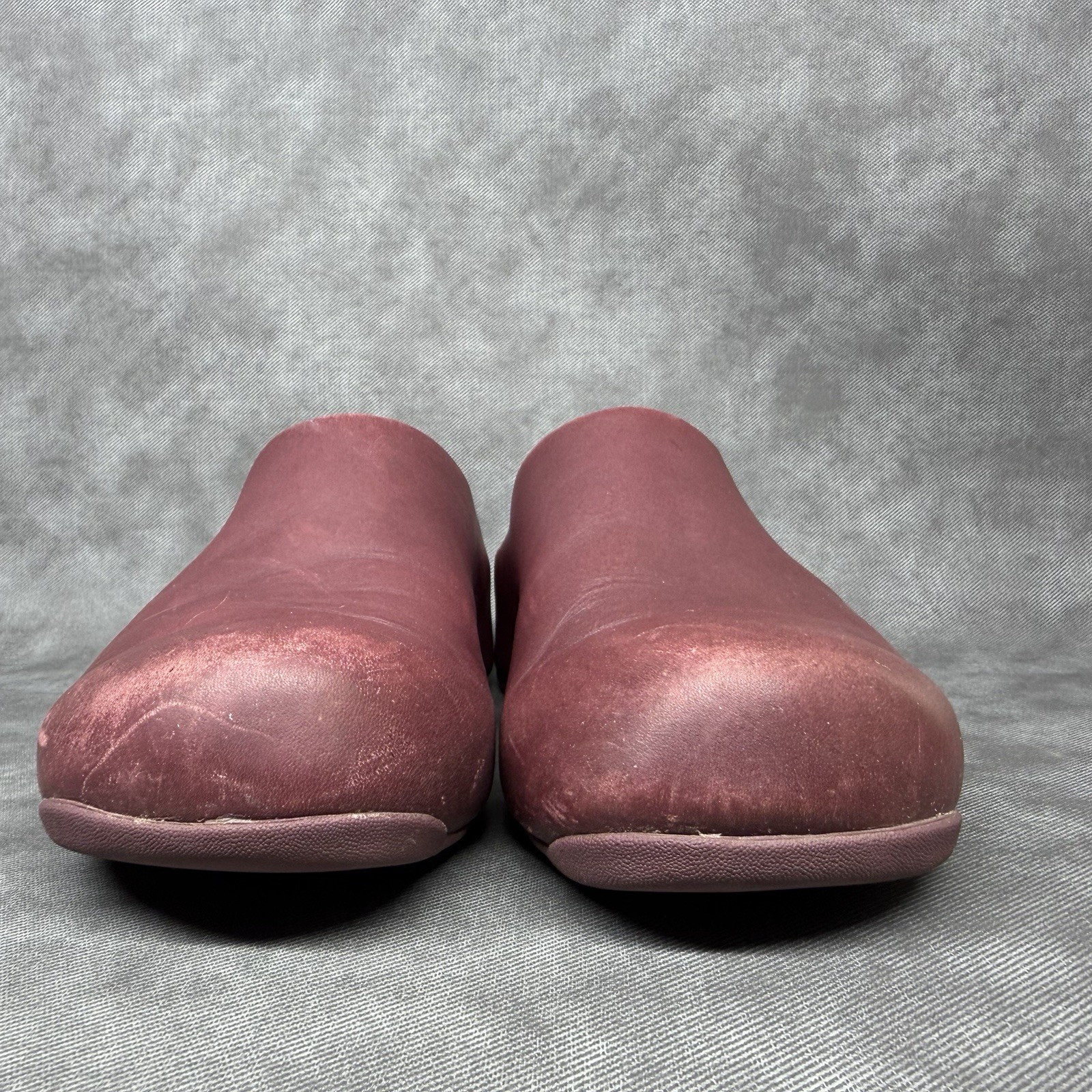 Fitflop Shuv Leather Red Clog Womens Size 9 Comfort Slip On Mule Shoe