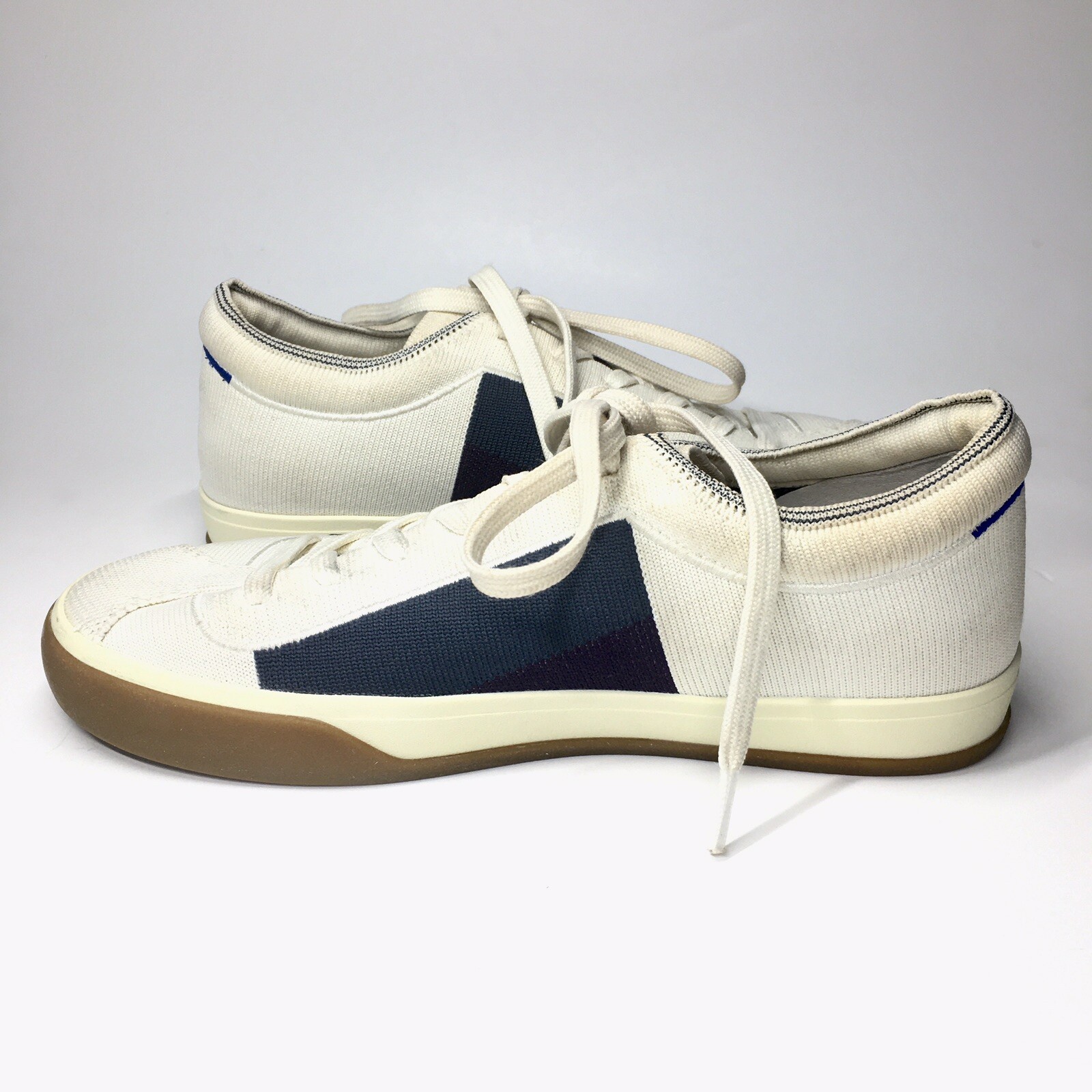 Rothys Lace Up Sneakers White Blue Blackberry Colorblock Shoes Women’s Size 7