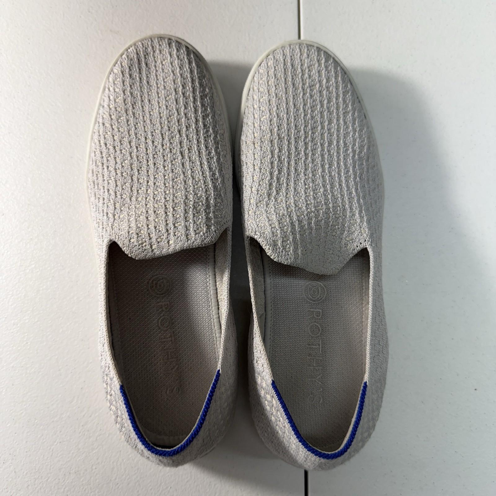 Rothy’s Size 9 The Original Slip On Sneaker Diamond Twill Women’s Gray Shoes