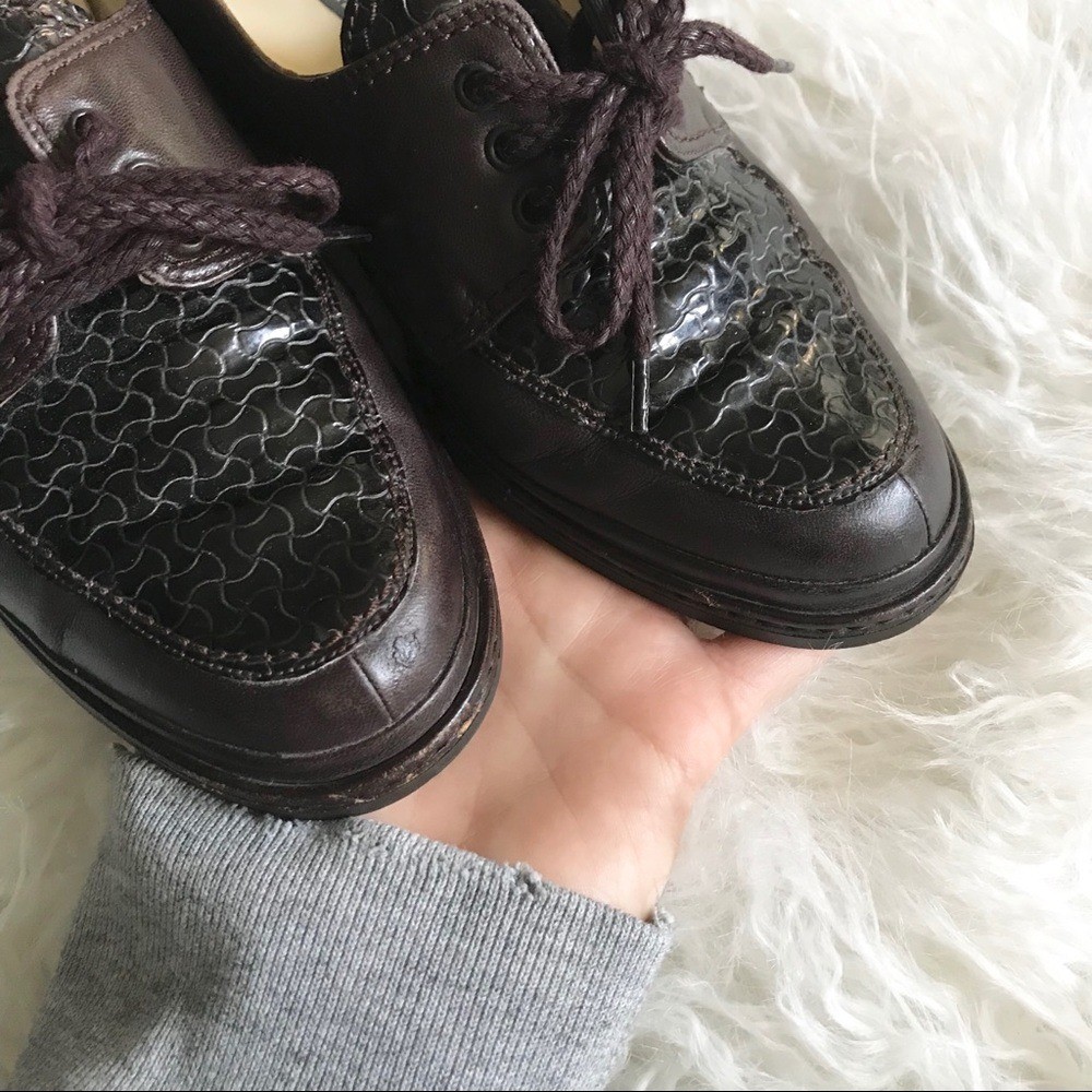 Bally Brown leather/patent leather shoes