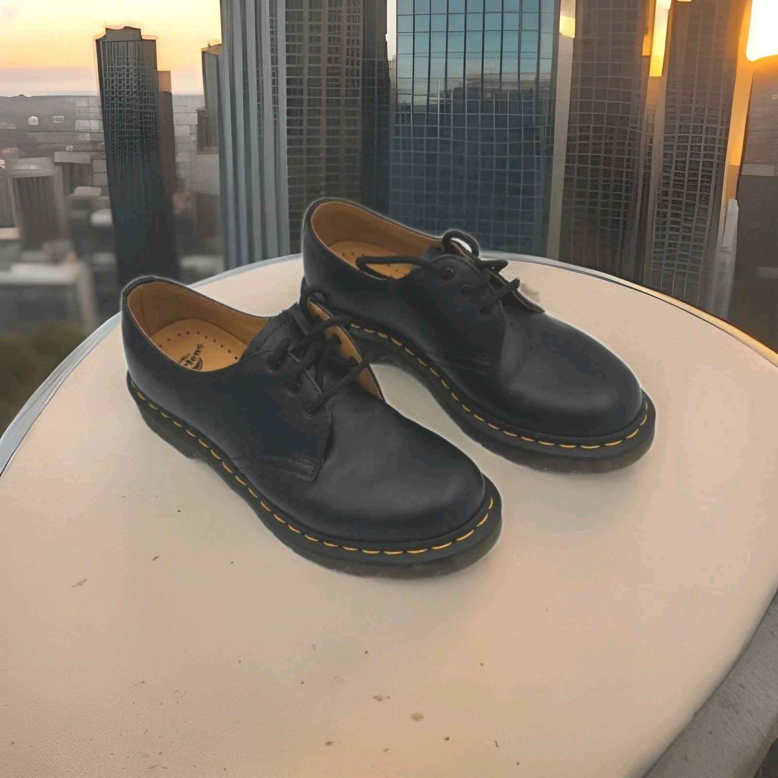 Dr Martens Size 8 Womens Black Leather Shoes 11837 Oxford Lace Up Classic New