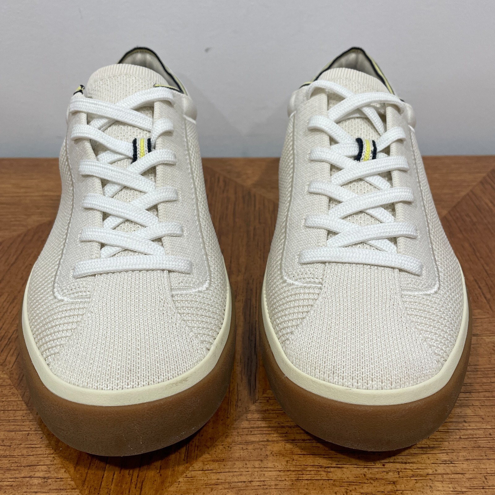 Rothy’s The Lace Up Sneaker Womens 9 Blonde Ivory Knit Comfort Low Top Shoes