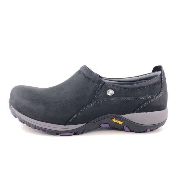 Dansko Patti Black Milled Nubuck Slip on Shoes EUR 42 Womens Size 11.5-12