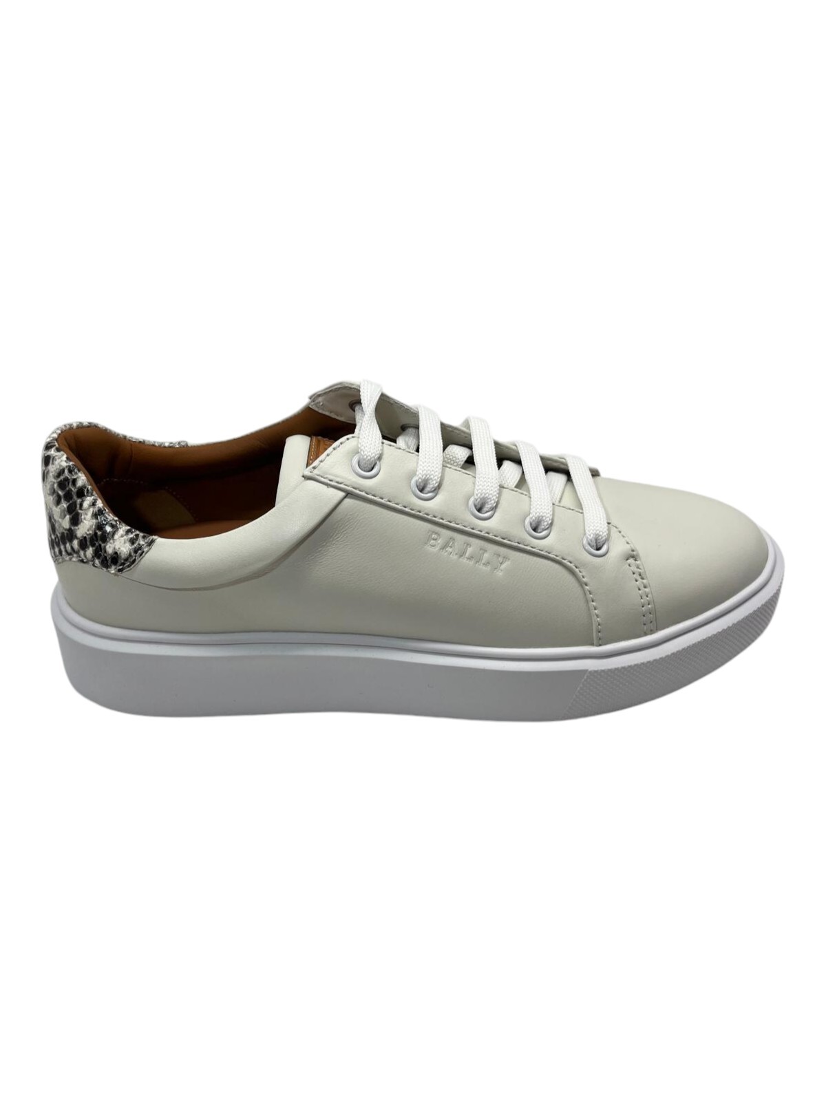 Bally Clorys 6234065 Women’s White/Roccia Leather Sneakers MSRP $560