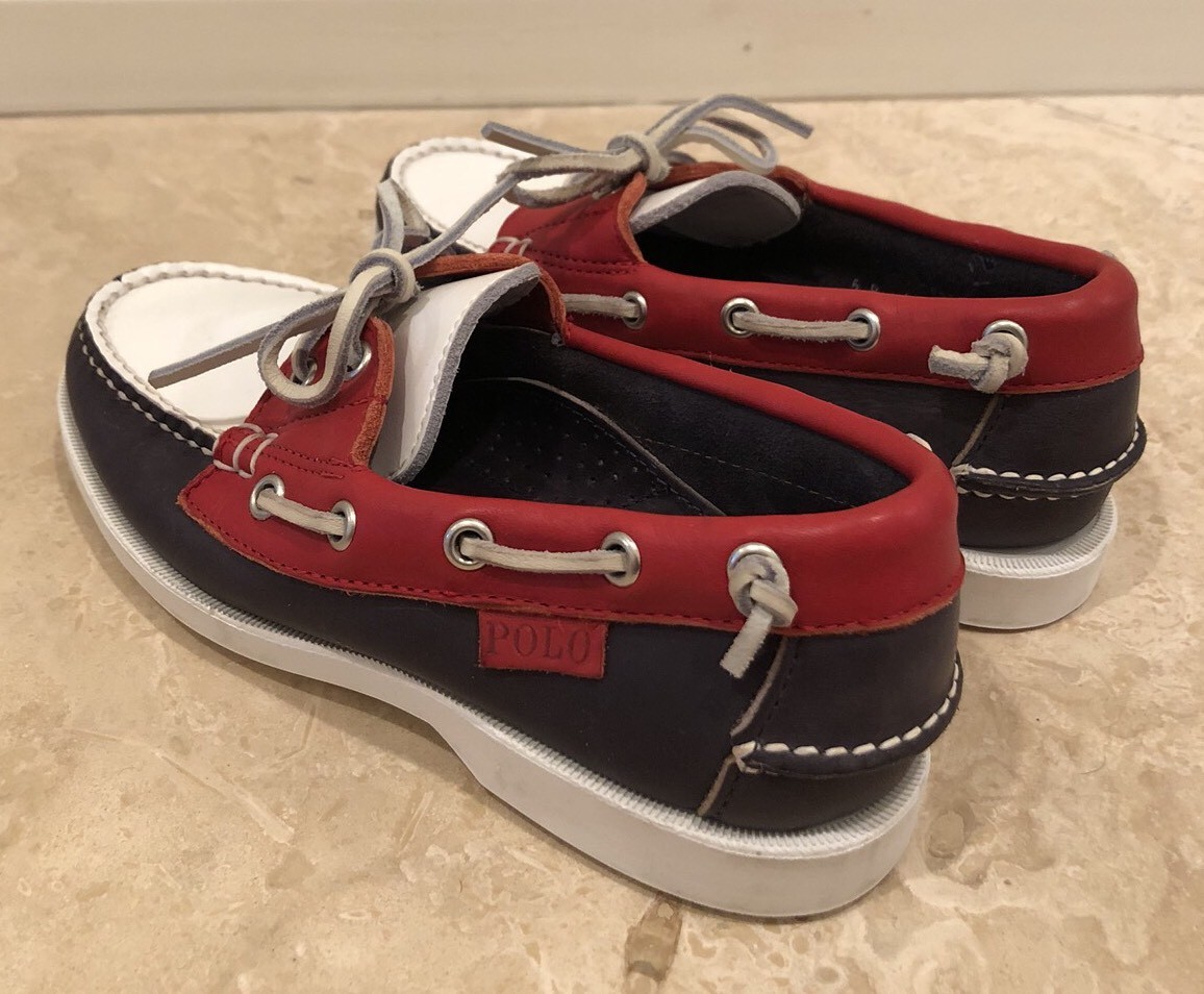 RALPH LAUREN United States Olympic Team Nautical Deck Shoes Made In USA 5B RARE!