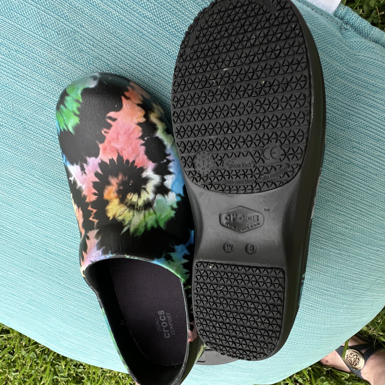 Crocs Neria Pro II Tie-Dye Clog Slip-On Slip Resistant Comfort Women’s 8