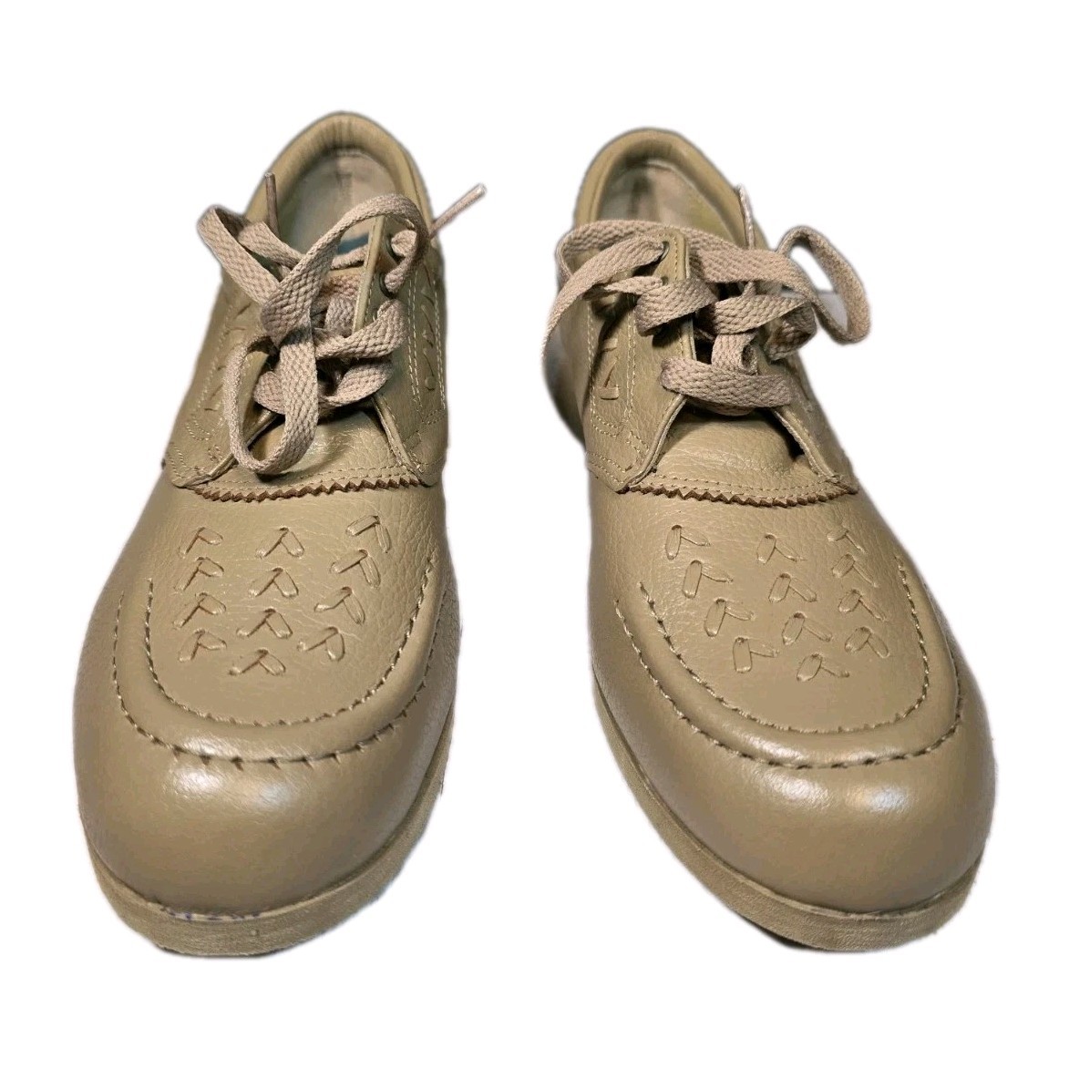 👟 **NEW Drew Shoes 3A Walking Sneaker Womens 8.5 Tan Faux Leather! NARROW FIT!