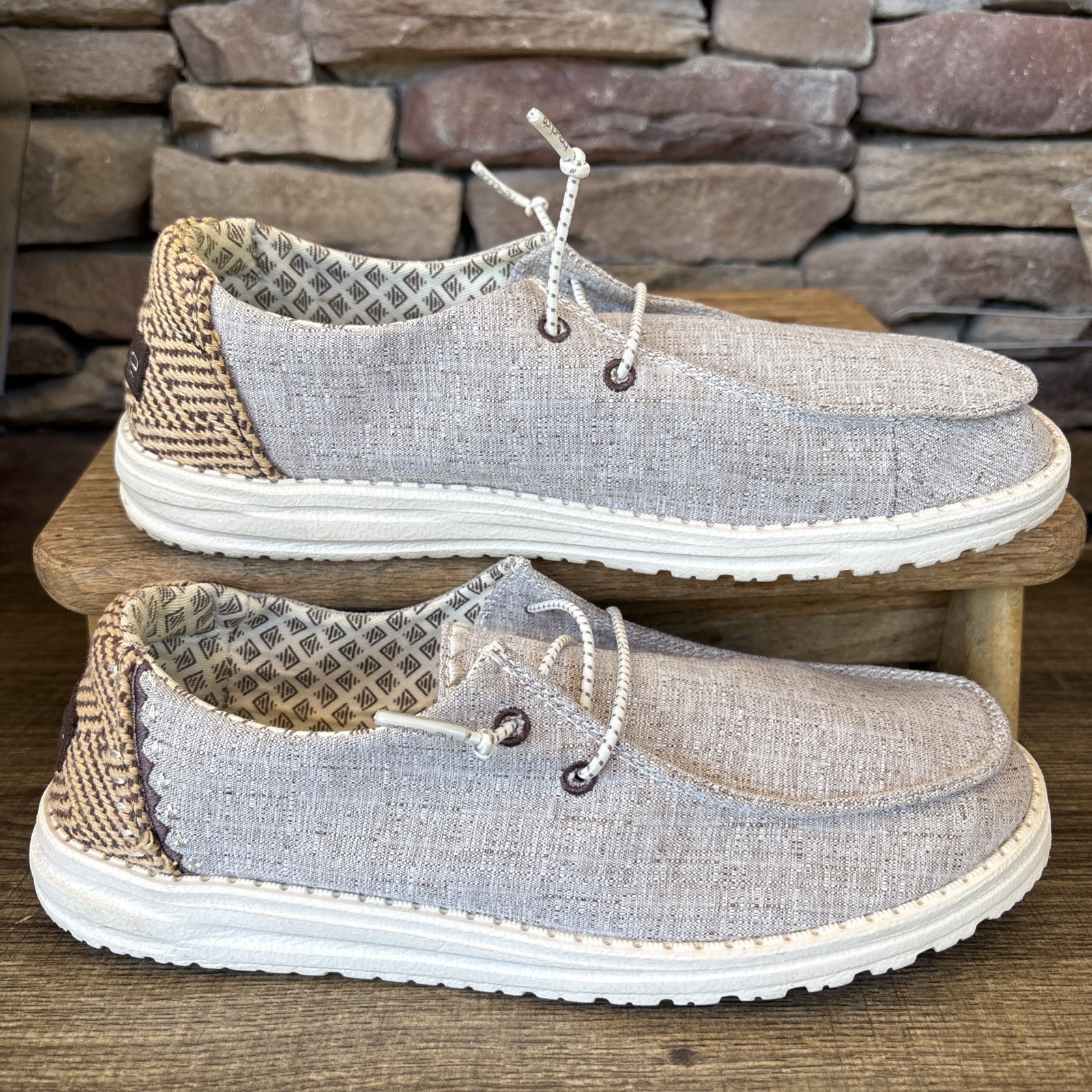 Hey Dude Wendy Chambray Java- Women’s 8/39 Grey/Brown Ombré EUC