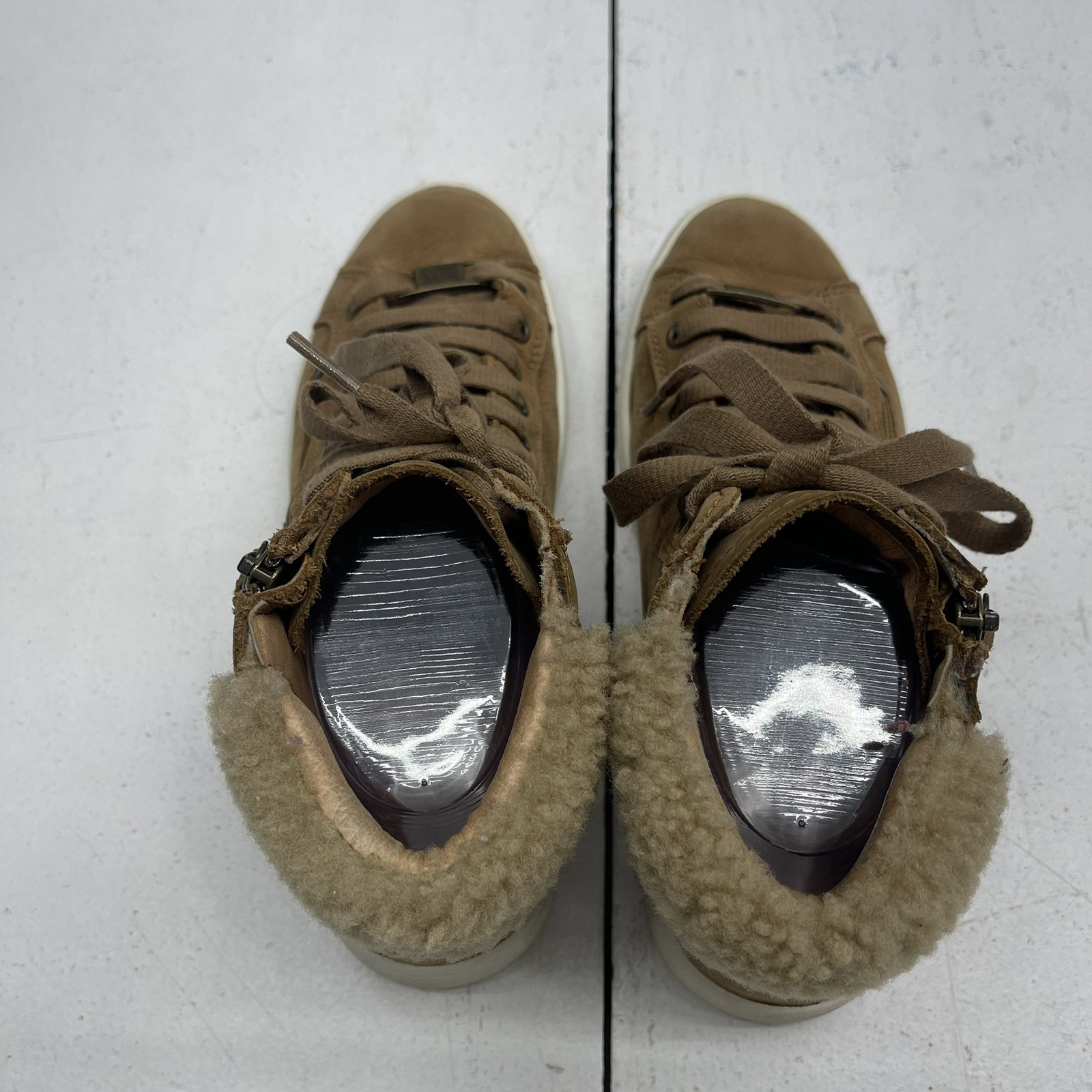 Ugg Olive 1019716 Chestnut Brown Leather High Top Lace Up Sneaker Women’s 7.5