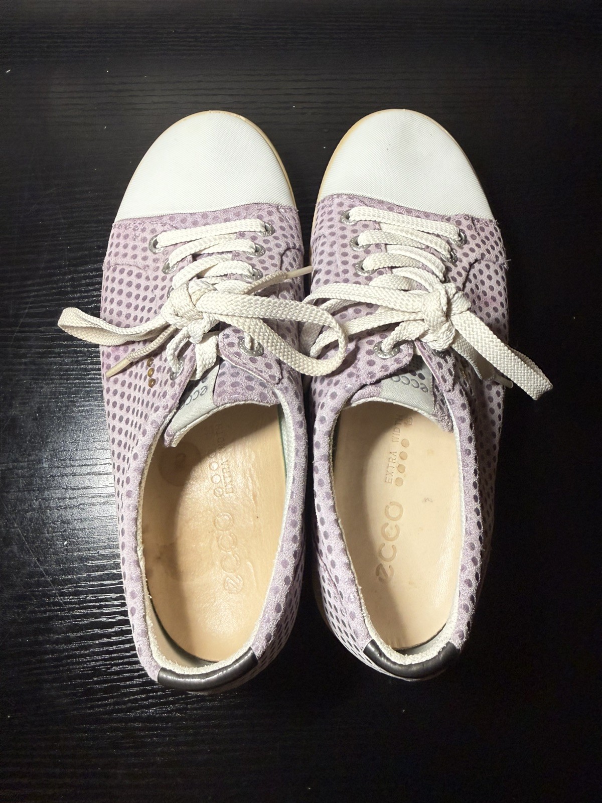Ecco Shoes Soft 7 Trend Women’s Size 8.5 Purple Perforated Golf Comfort Sneakers