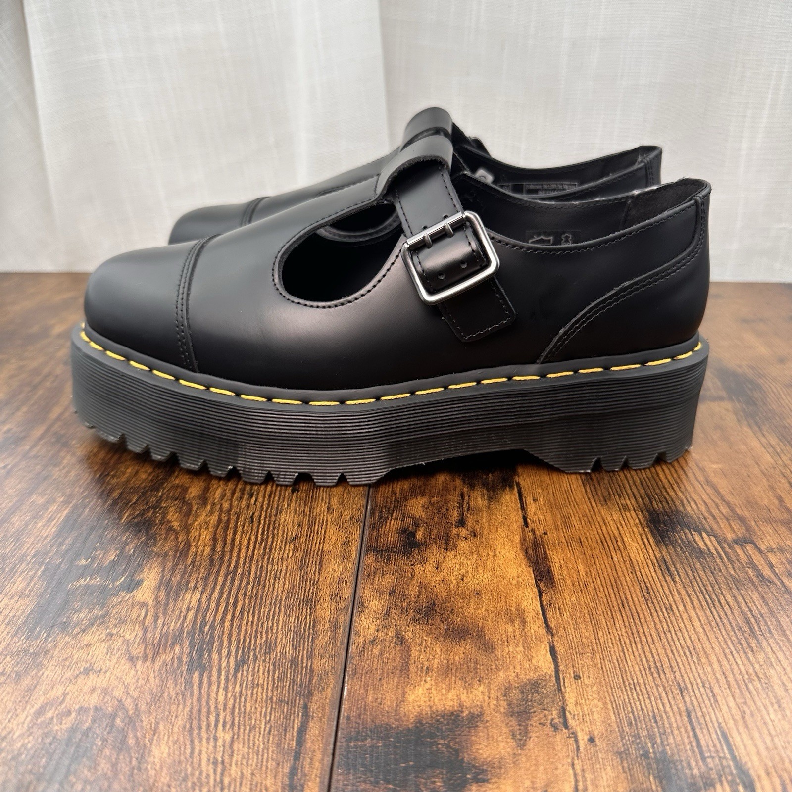 Dr. Martens Bethan Mary Jane Platform Shoes Womens US 10 UK 8 Black NWOB Defects