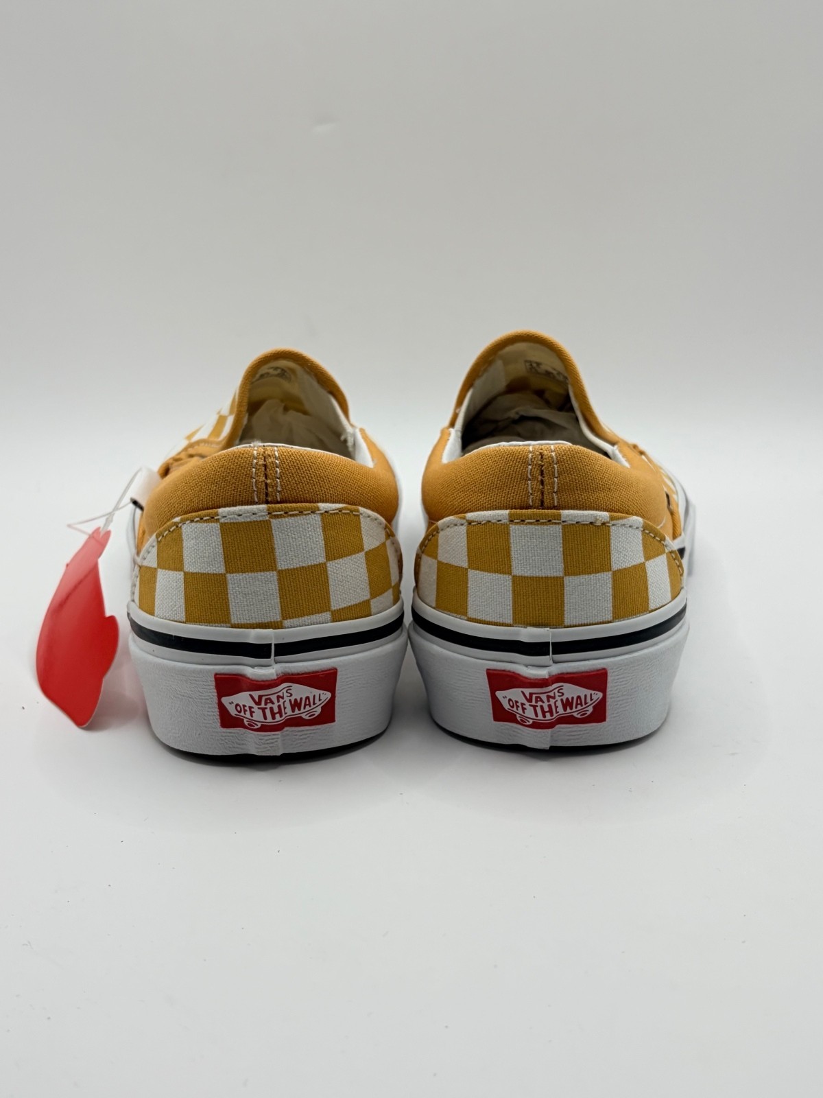 Vans Classic Slip-On Checkerboard Ochre White Sneakers Size 4.5 US Men / 6 US W