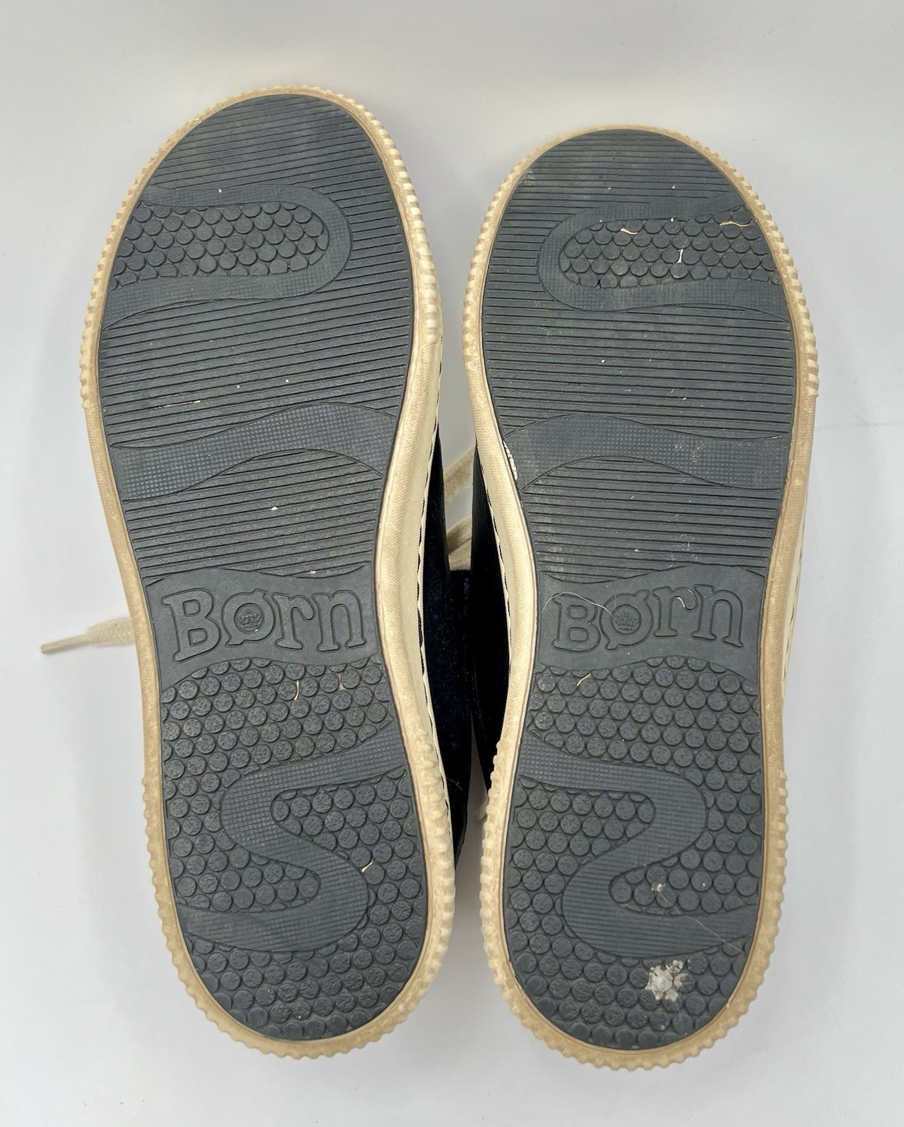 Born Crown Paloma Navy Blue Leather Dual Side Zip Sneakers Comfort Shoes 7/8