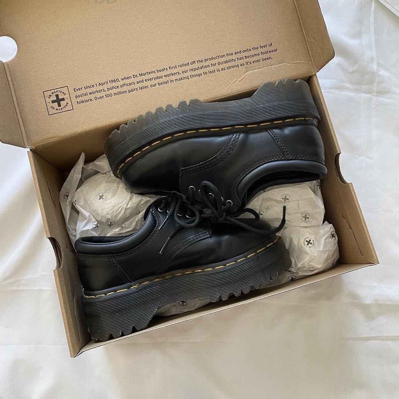 Dr. Martens 8053 Quad Black Leather Oxford Shoes Women’s US 5 Slip Resistant