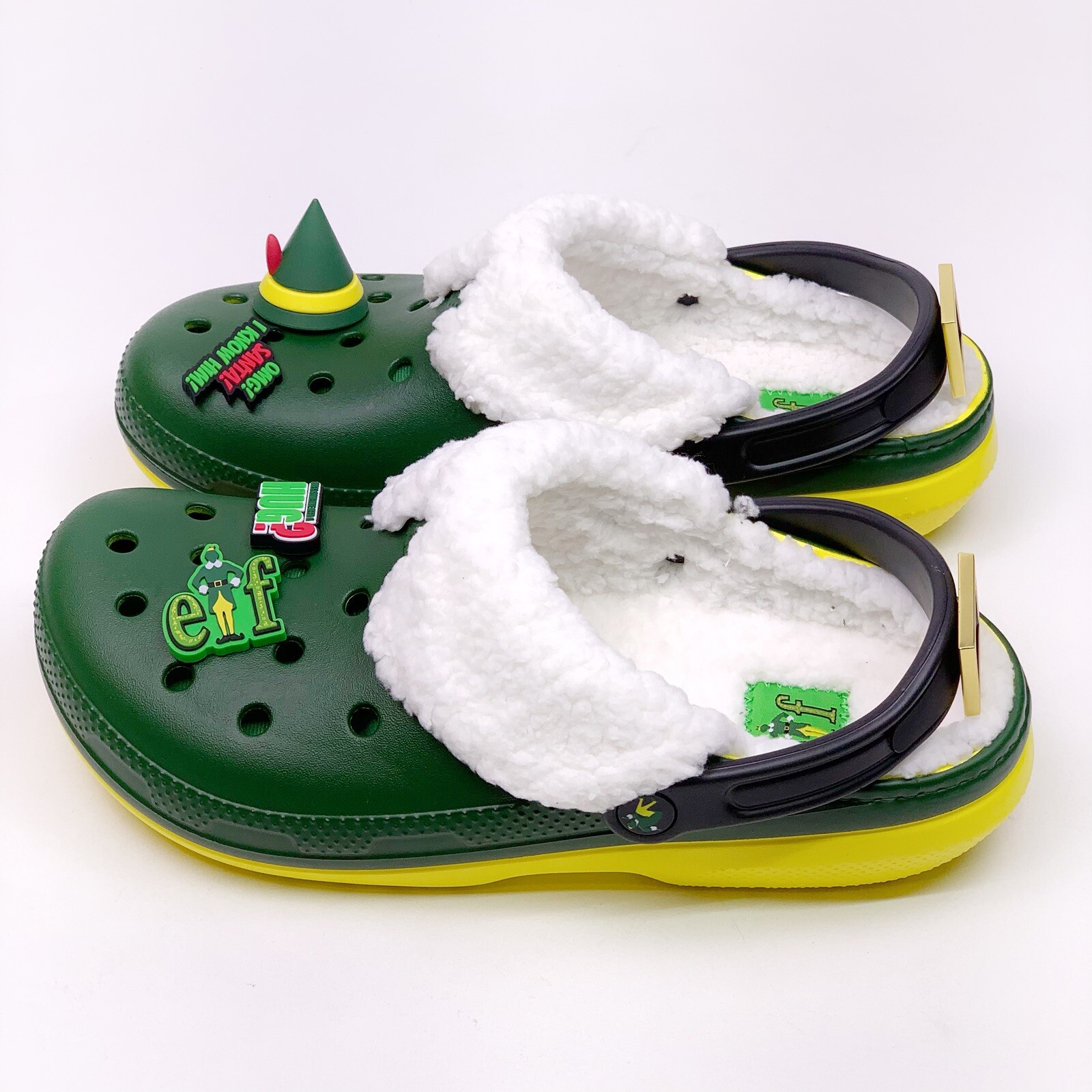 Buddy The Elf Crocs Adult Lined Comfort-Lined Clogs Size Men’s 9/Women’s 11