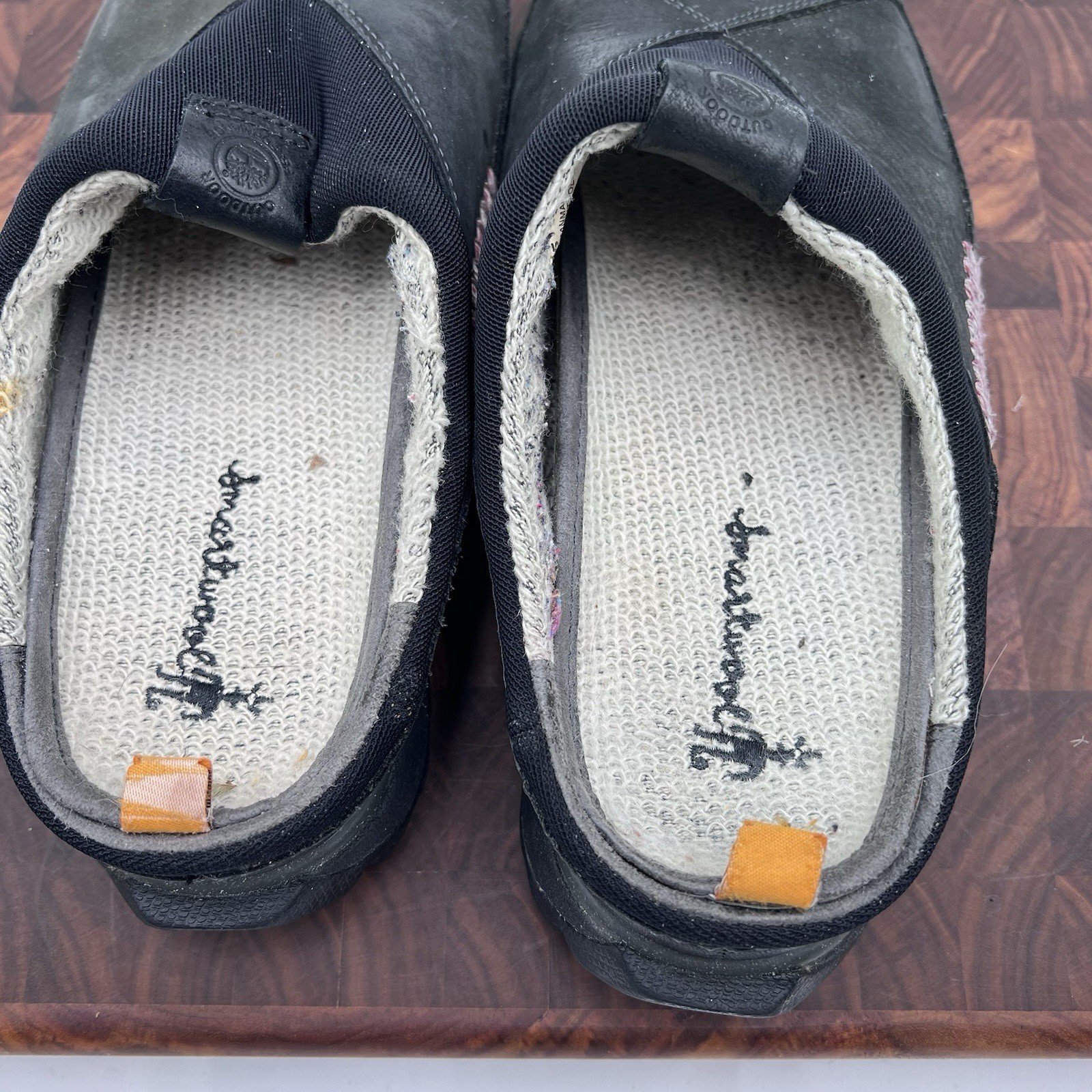 Timberland Smartwool Power Lounger Mules Shoes Womens 8M Black Leather Wool Line