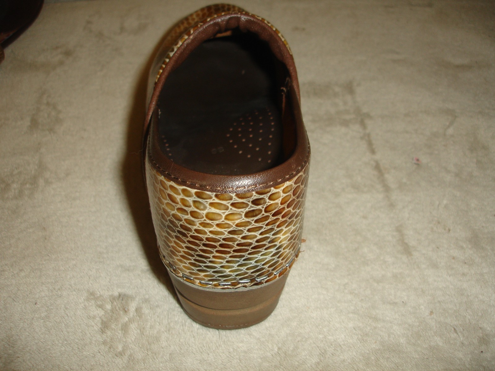 Sanita The Original Danish Clog Ladies Slip On Shoes Snakeskin Print EU 38 US 7