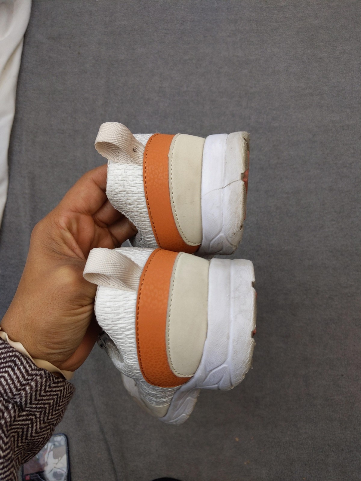 Vionic Shoes Womens Size 7 Wide White Beige Orange Jetta Zip Lace Comfort Arch