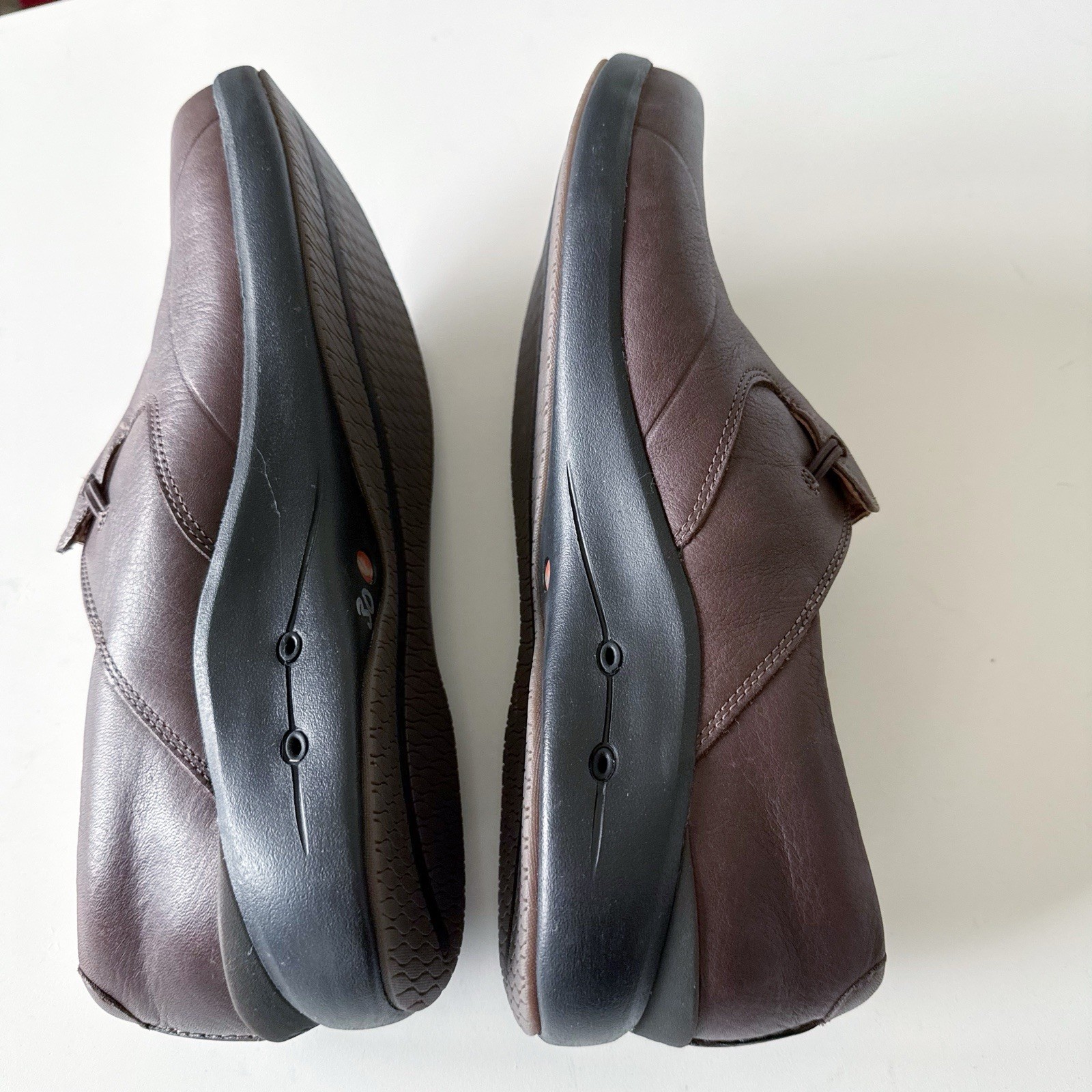 Clarks Unstructured Brown Leather Shoes Un Loop 2 Walk Size 11M Slip On Comfort