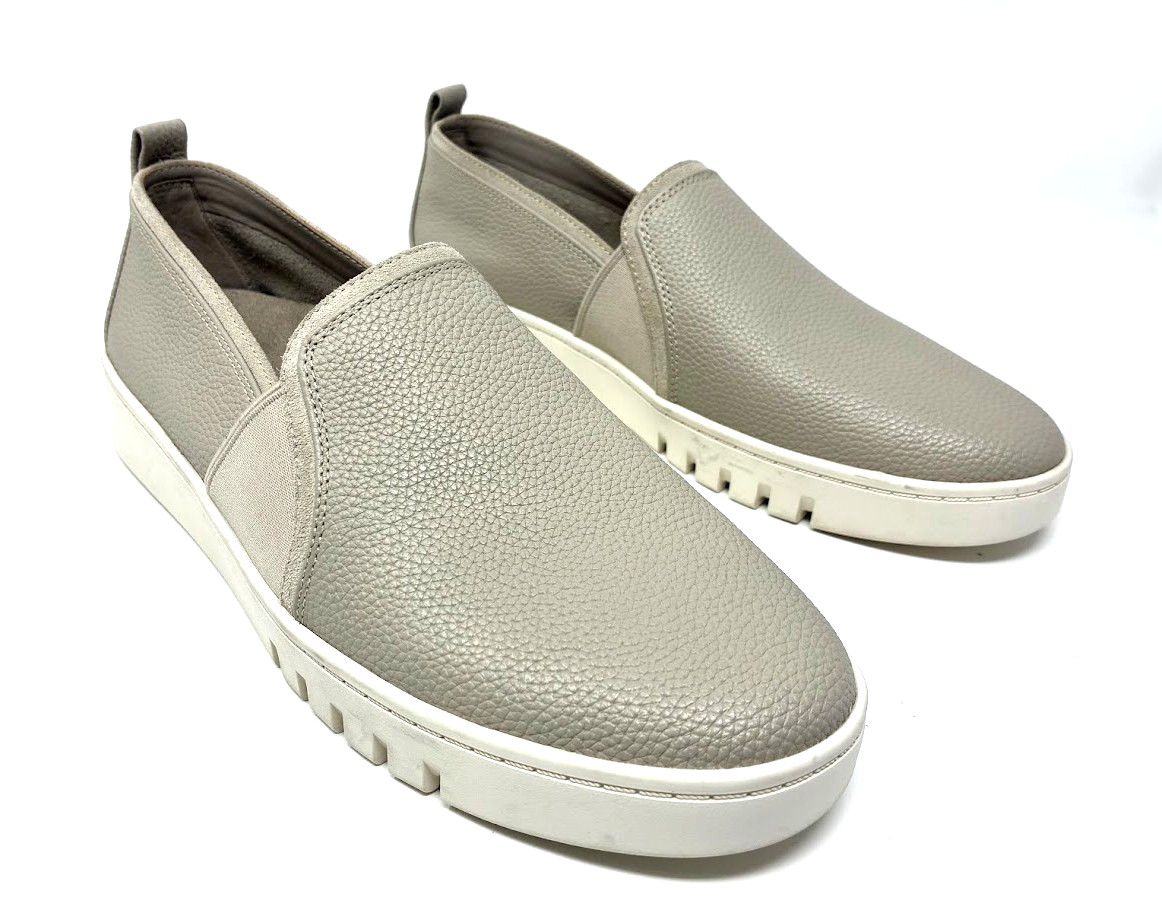 Vionic Cambria Beige Leather Slip-On Shoe Womens Sz 9.5 Wide Comfort Sneakers