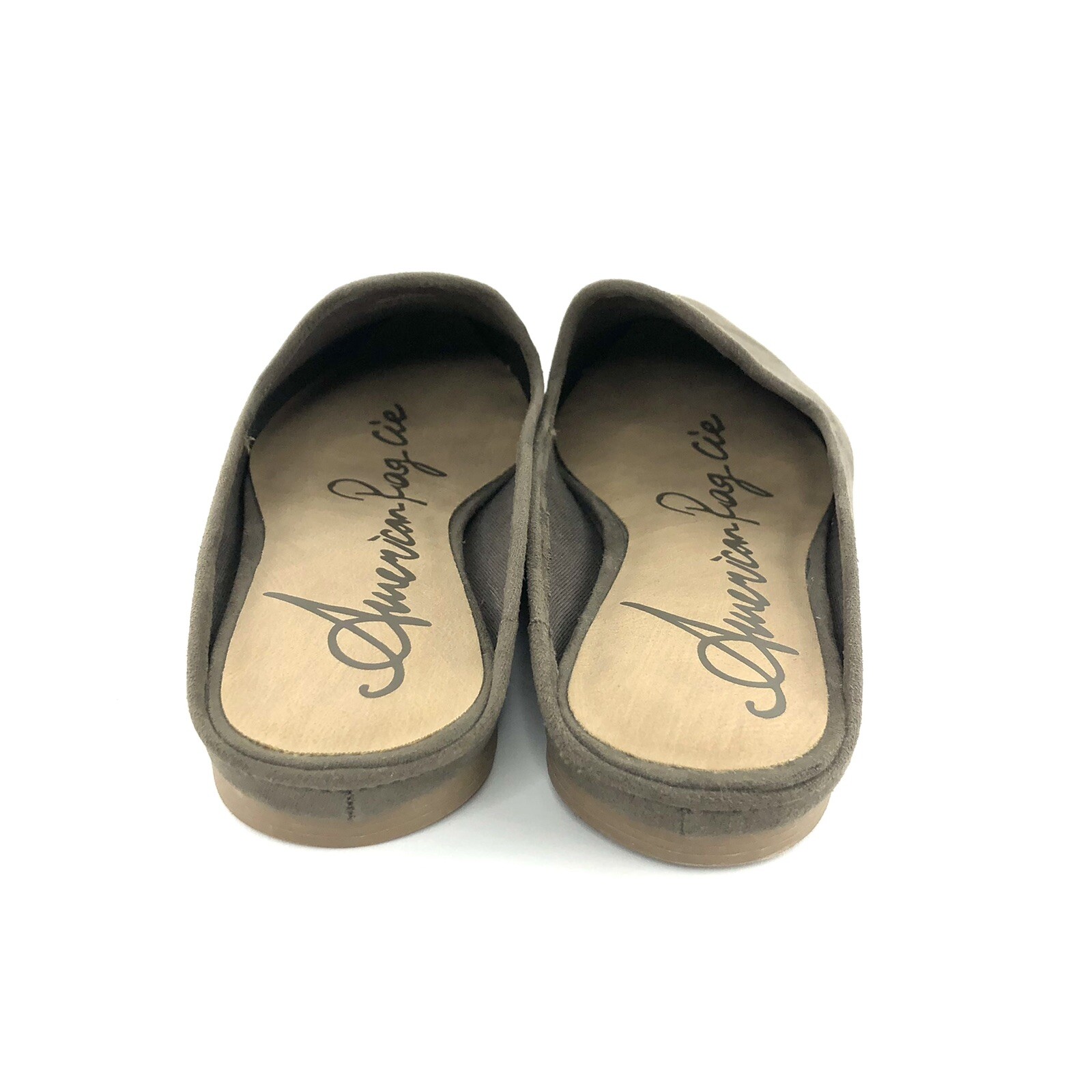 American Rag Womens Size 7.5M Ninna Fabric Pointed Toe Mules Olive