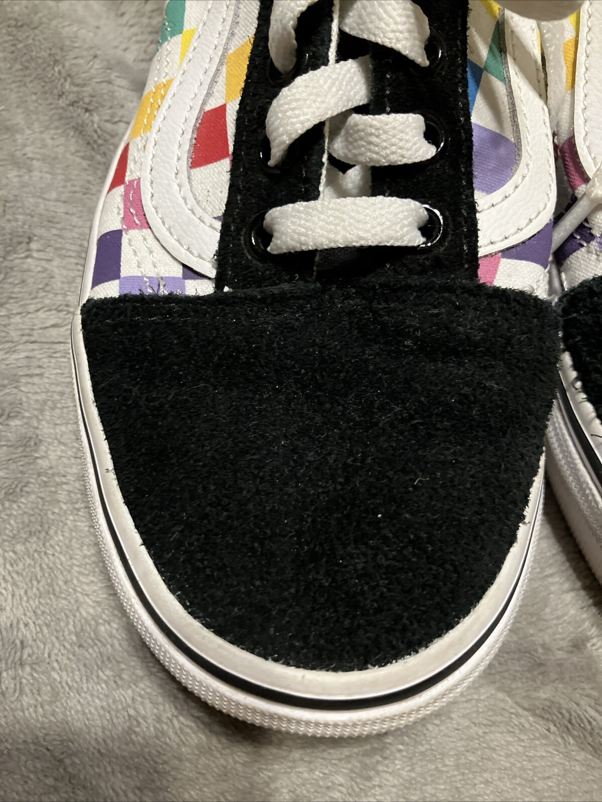 VANS Off the Wall Women’s Black Suede/Color Block Canvas Size W6.5/M5 #721356