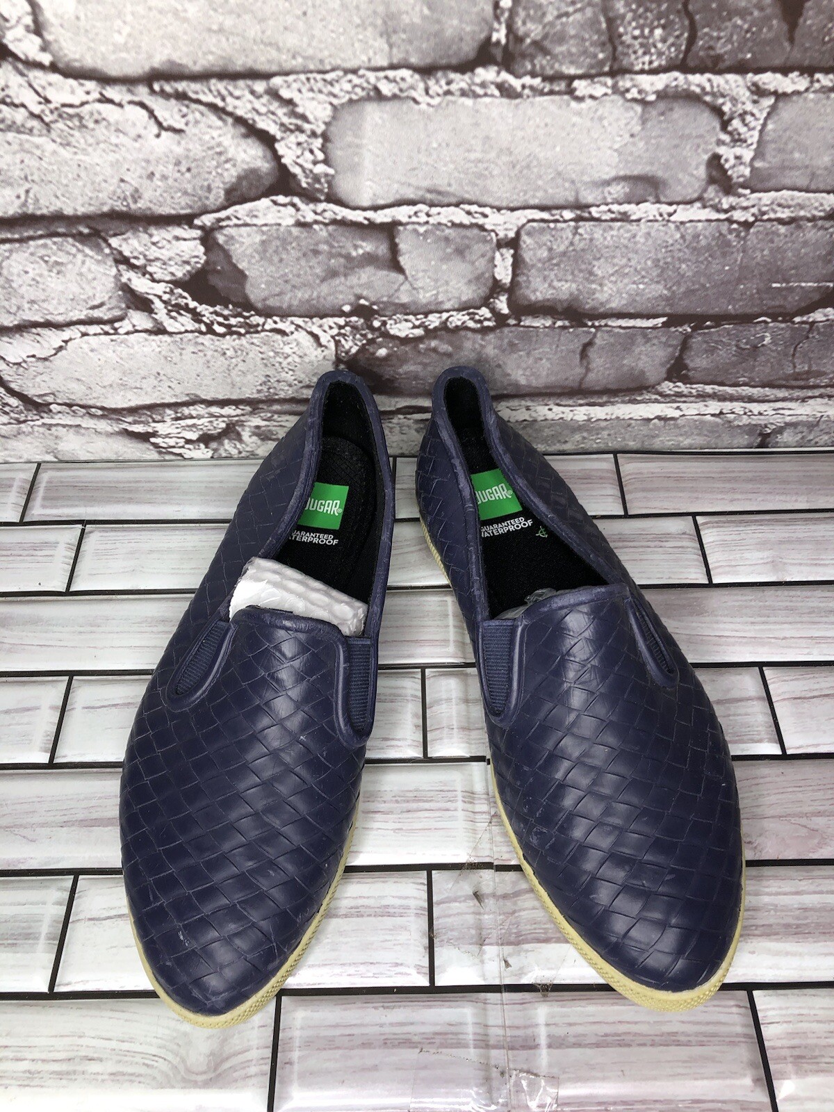 Cougar Blue Woven Leather Waterproof Slip On Casual Shoes Women’s Sz 7M US/38EU
