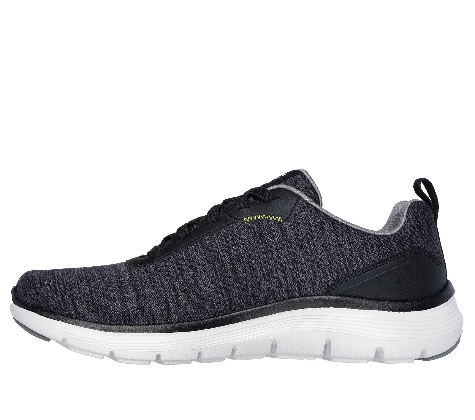 Mens Skechers Black Wide Sport Shoes Comfort jersey mesh Lace Memory Foam 232823