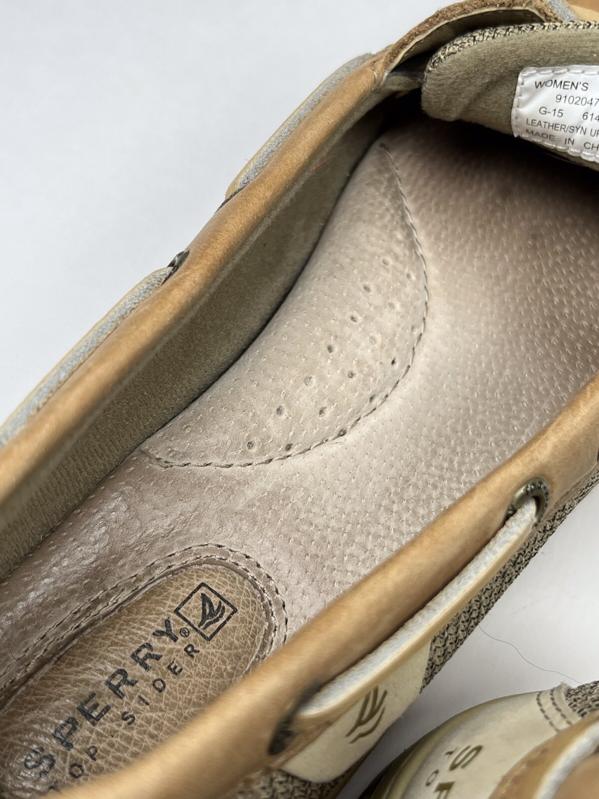 Sperry Top Sider Womens Boat Sole Shoes Linen Oat 9102047 Size 8 G-15 61428