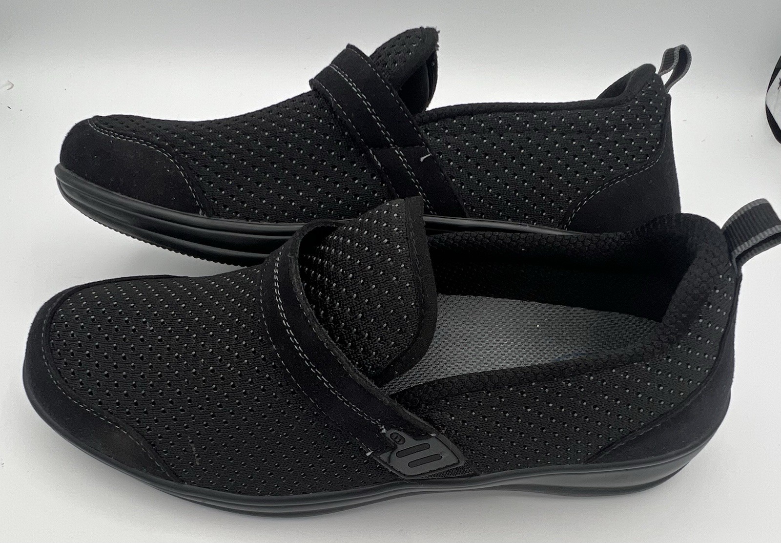 Orthofeet Quincy 821 Black 10 B Medium Women’s Slip On Comfort Shoes EUC