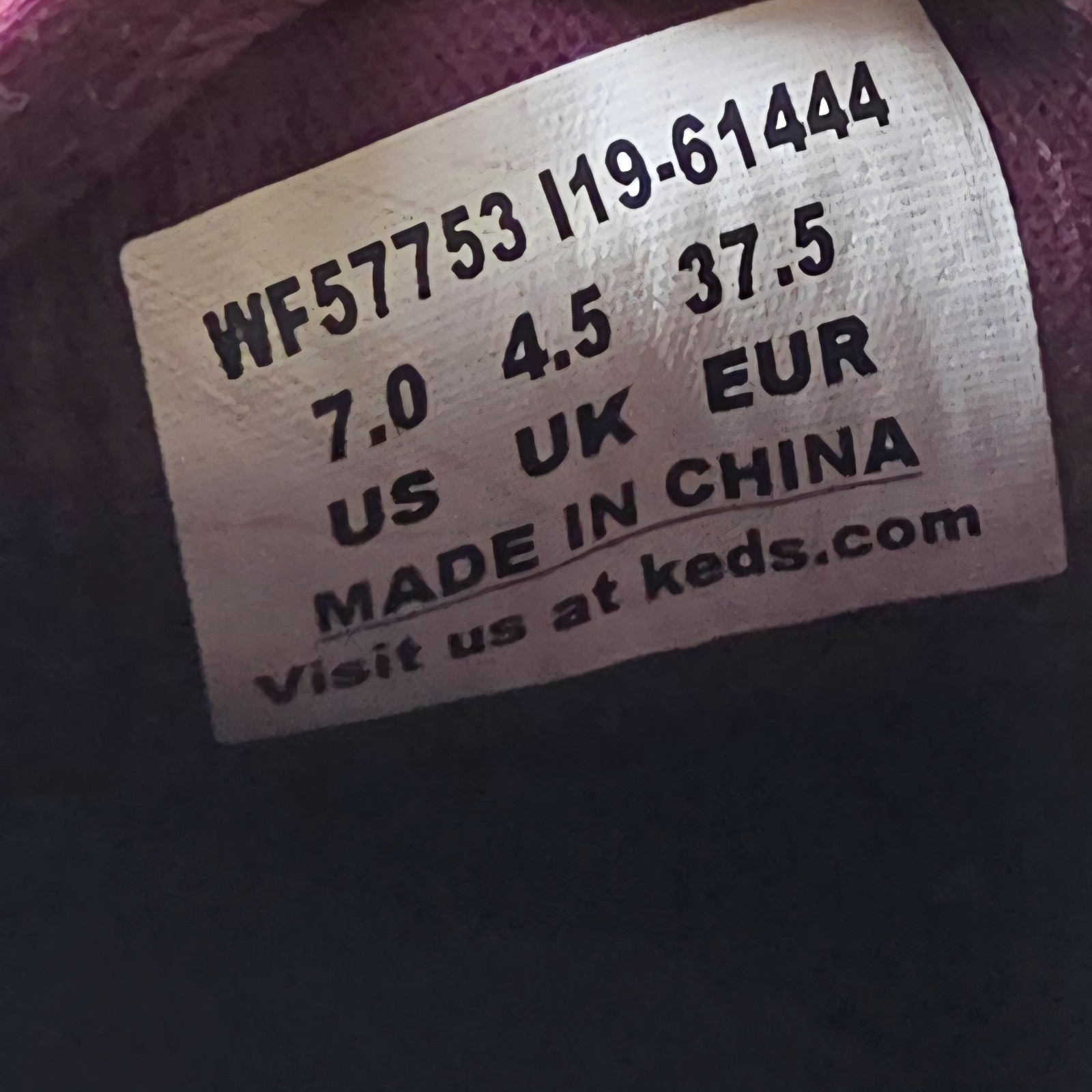 Keds x Kate Spade Womens 7 Champion Burgundy Purple Glitter WF57753 Sparkle Casu