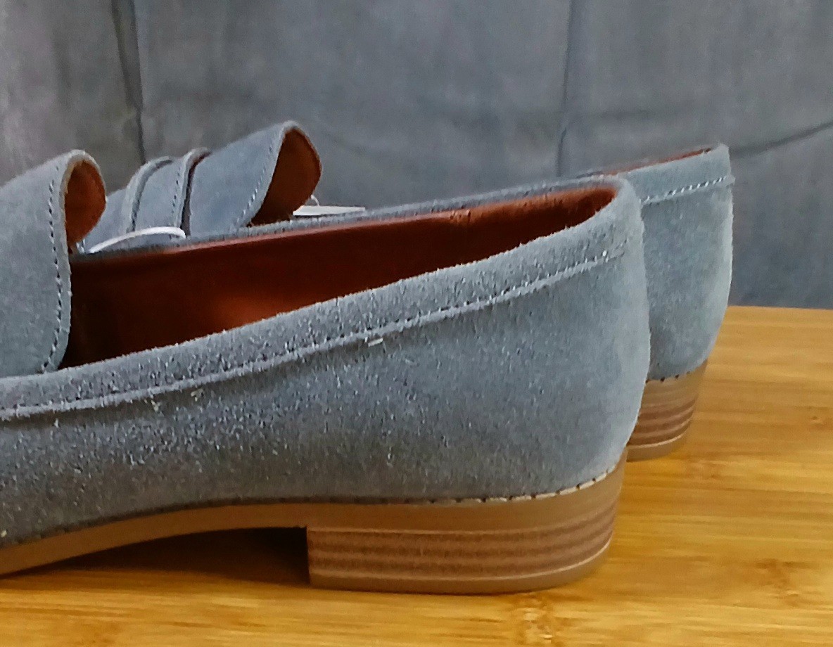 Universal Thread Blue Loafers Slip On Casual Leather Upper Shoes SZ 9 12 Womens