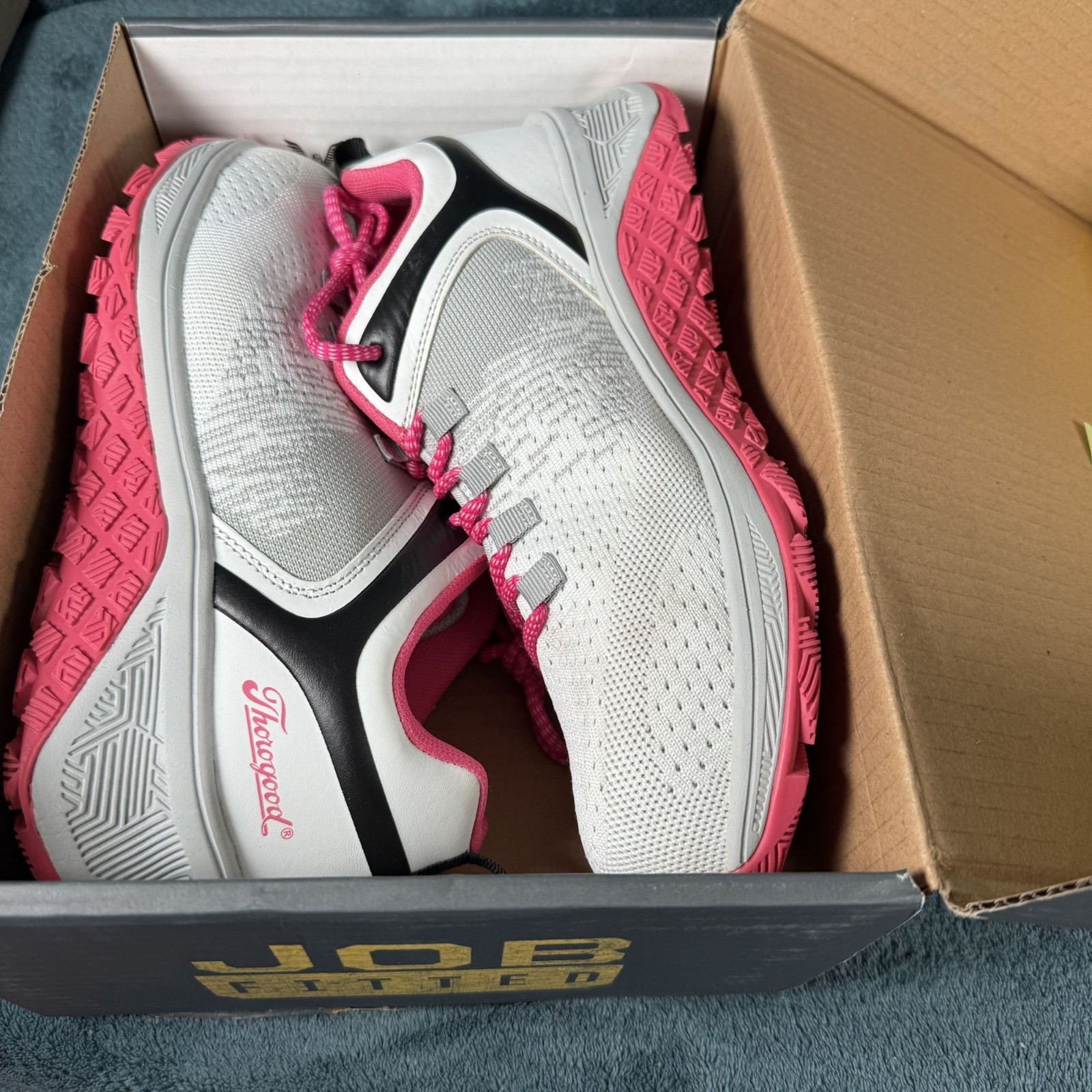 Thorogood Women’s Safety Toe Work Shoes Slip Resistant White/Pink Size 10.5