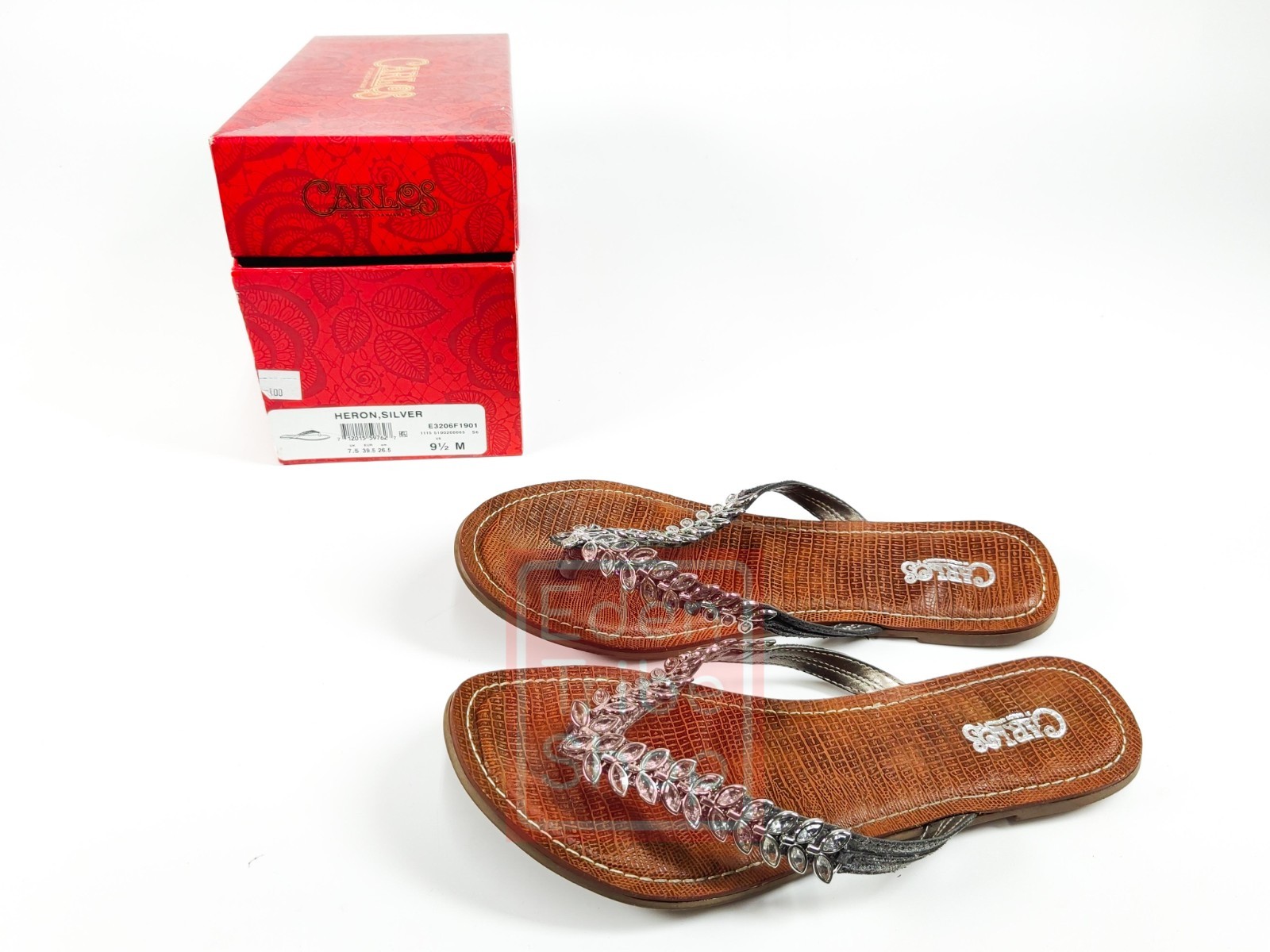 Carlos by Carlos Santana Leaf Sandals Silver Size 9.5M