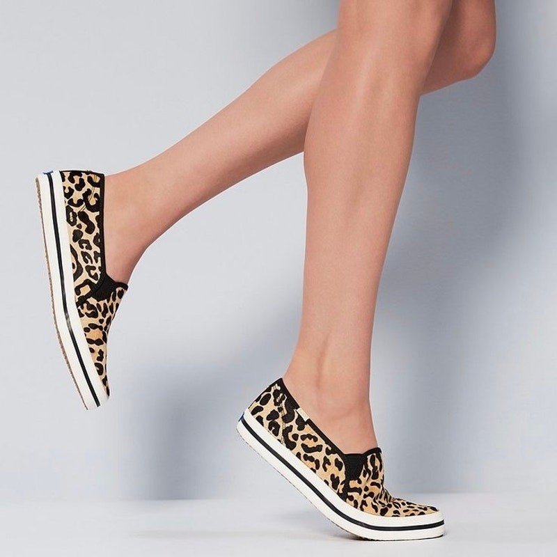 Keds x Kate Spade Sneakers Slip-On Pony Hair Leopard Animal Print Comfortable 10