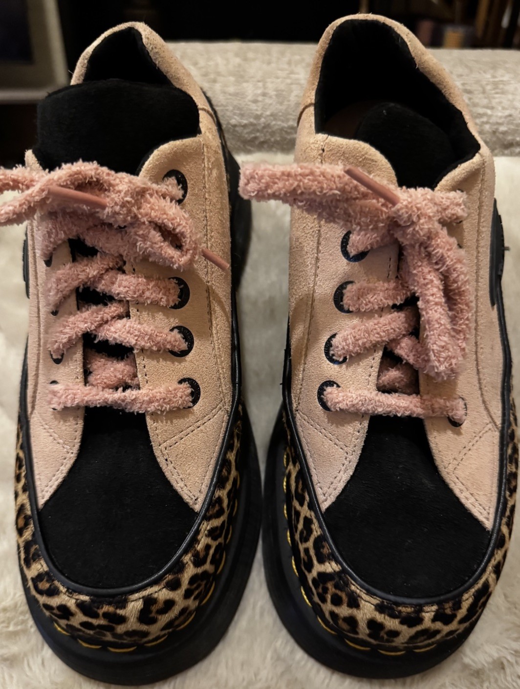EUC Dr. Martens Buzz 5-Eye Leopard Suede Platform Shoes Women’s Size 8