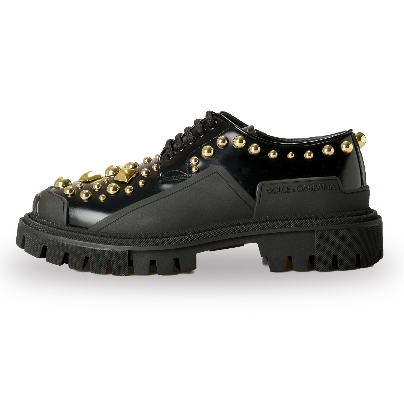 Dolce & Gabbana Women’s 100% Leather Metal Studs Oxfords Shoes US 10 IT 40