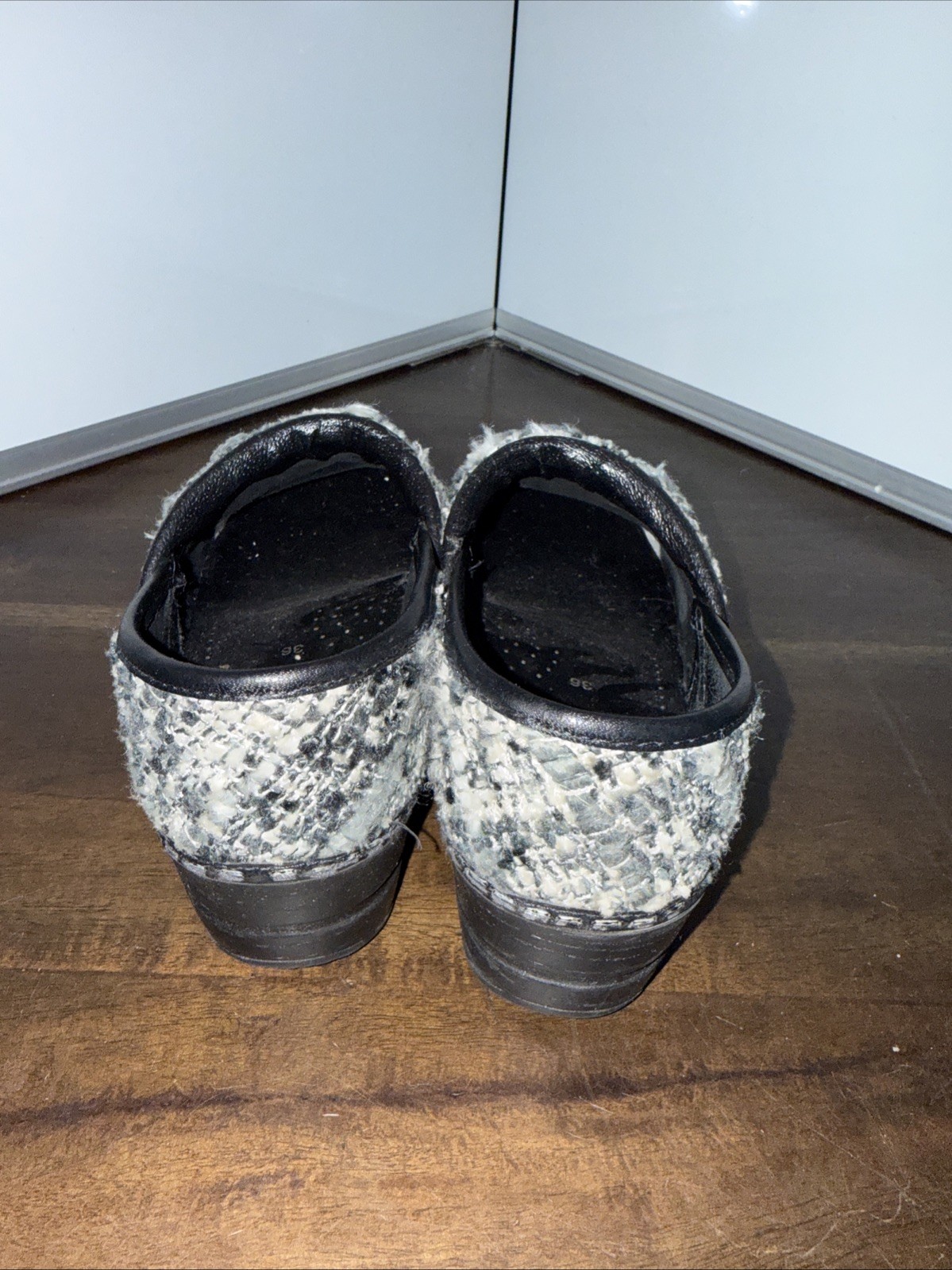 Sanita Danish Design Vegan Gray Cloth Clogs Shoes Women’s UK 36 US 4.5-5 See Pic