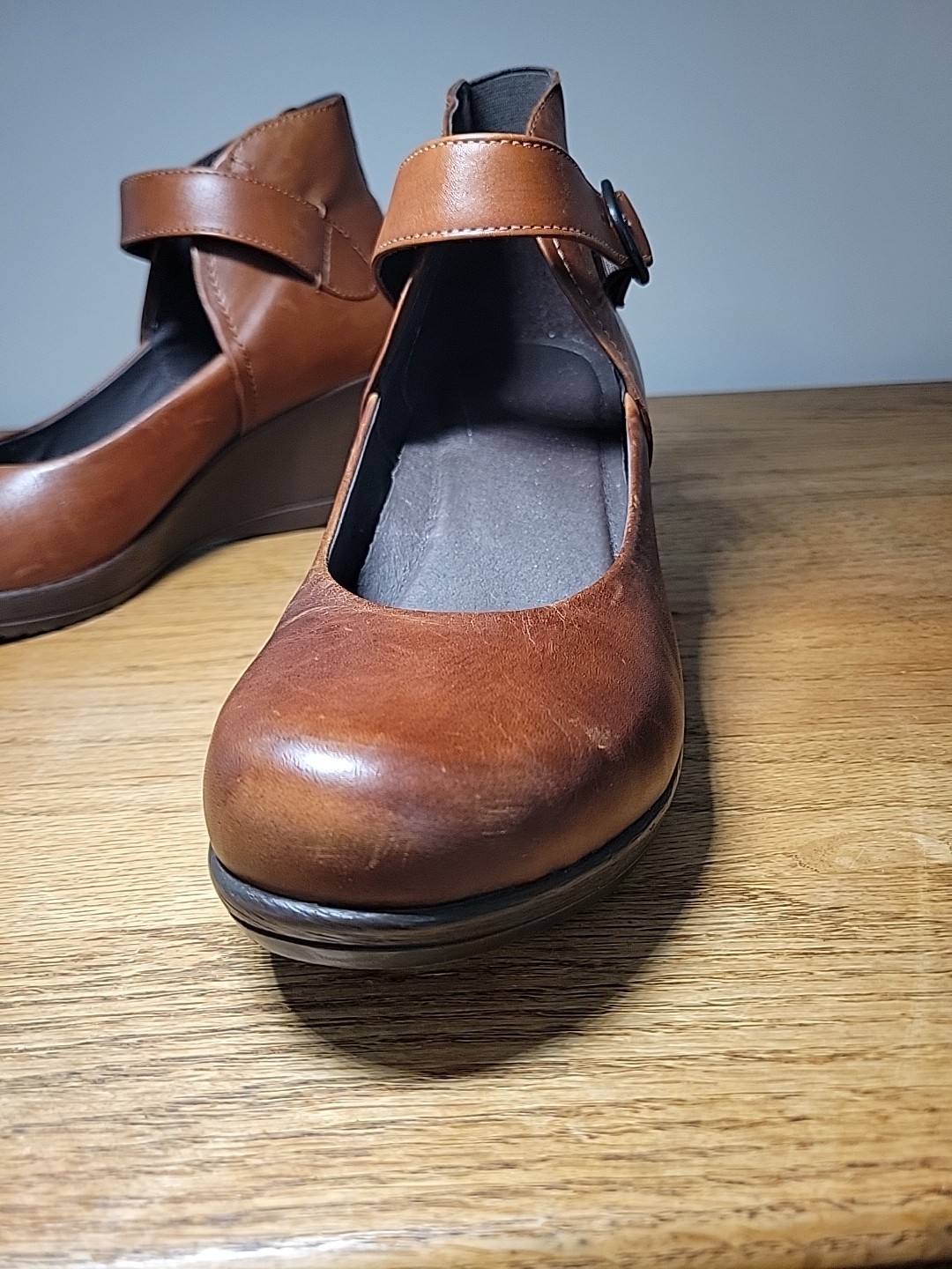 DANSKO Rebel Women’s Sz 41 Brown Leather Maryjane Wedge Comfort Shoes
