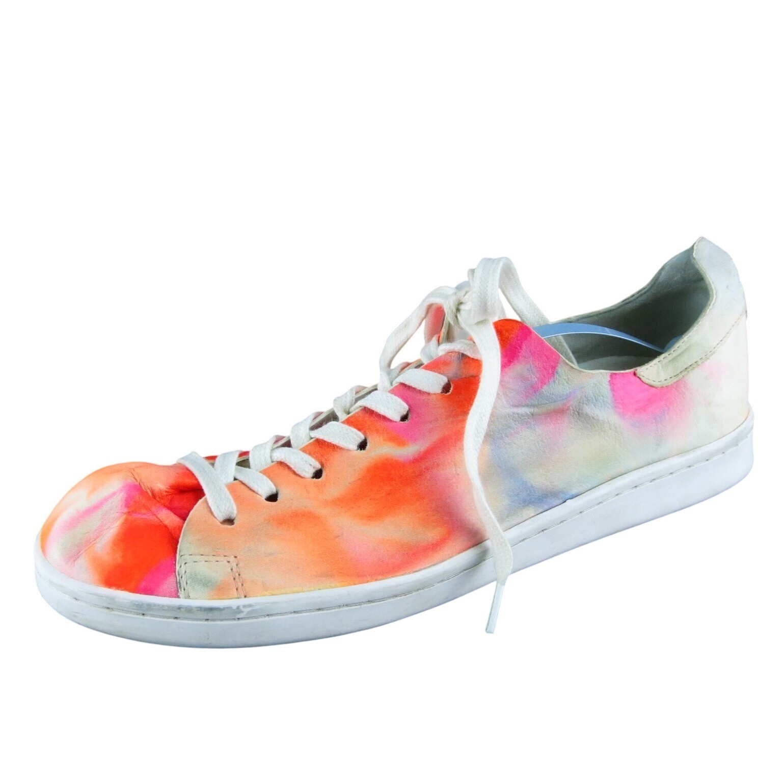 Schutz Women Sneaker Shoes Size 10 Medium Orange Fabric Lace Up