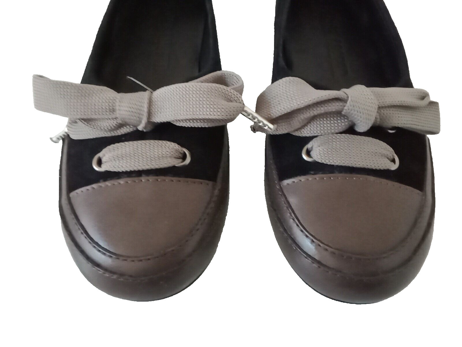 CANDICE COOPER Candy Bow Sneaker Ballet Flat Brown/Black Leather+Suede (5) NWOB
