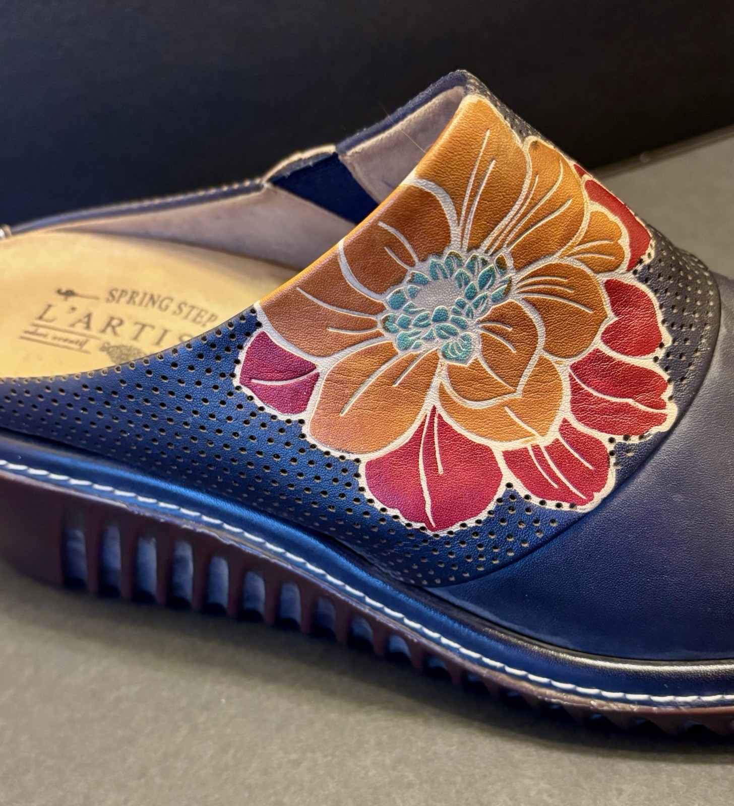 Spring Step L’Artiste Women’s Foresee Navy US 9.5/10 EU 41 New Wearable Art Boho