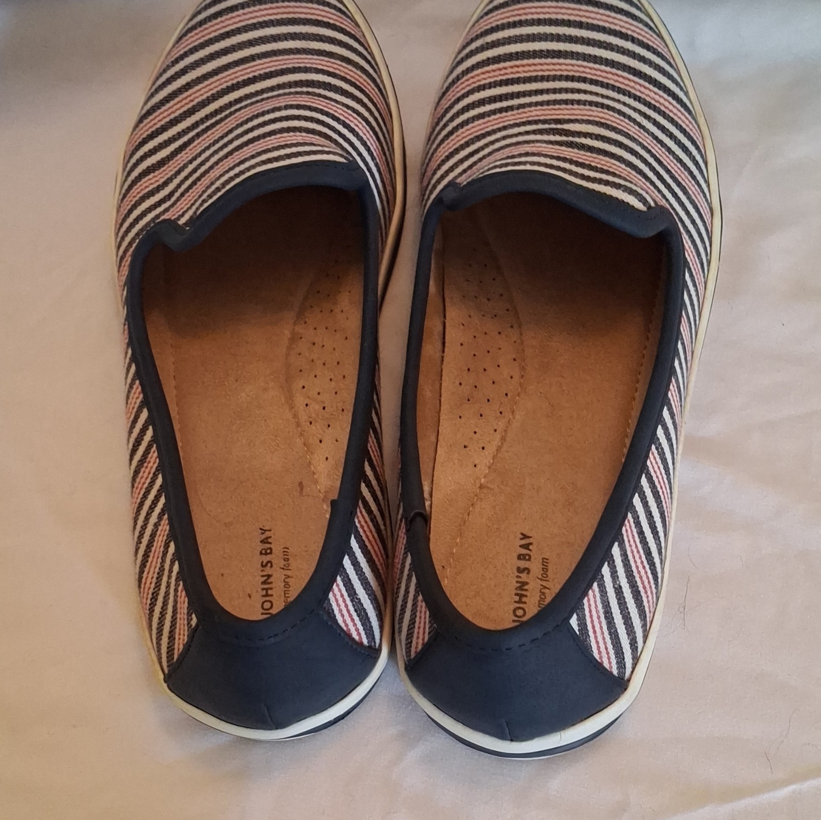 St. Johns Bay Ladies Canvas Slip On Multi 9 M Shoe Summer Cute